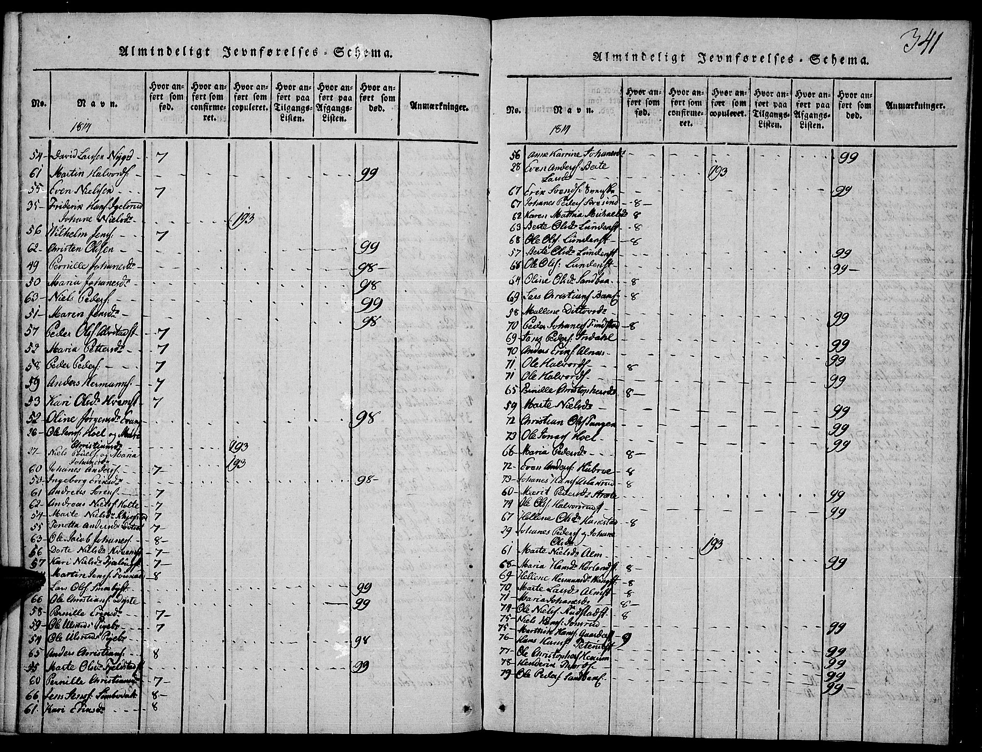 Toten prestekontor, AV/SAH-PREST-102/H/Ha/Haa/L0009: Parish register (official) no. 9, 1814-1820, p. 341