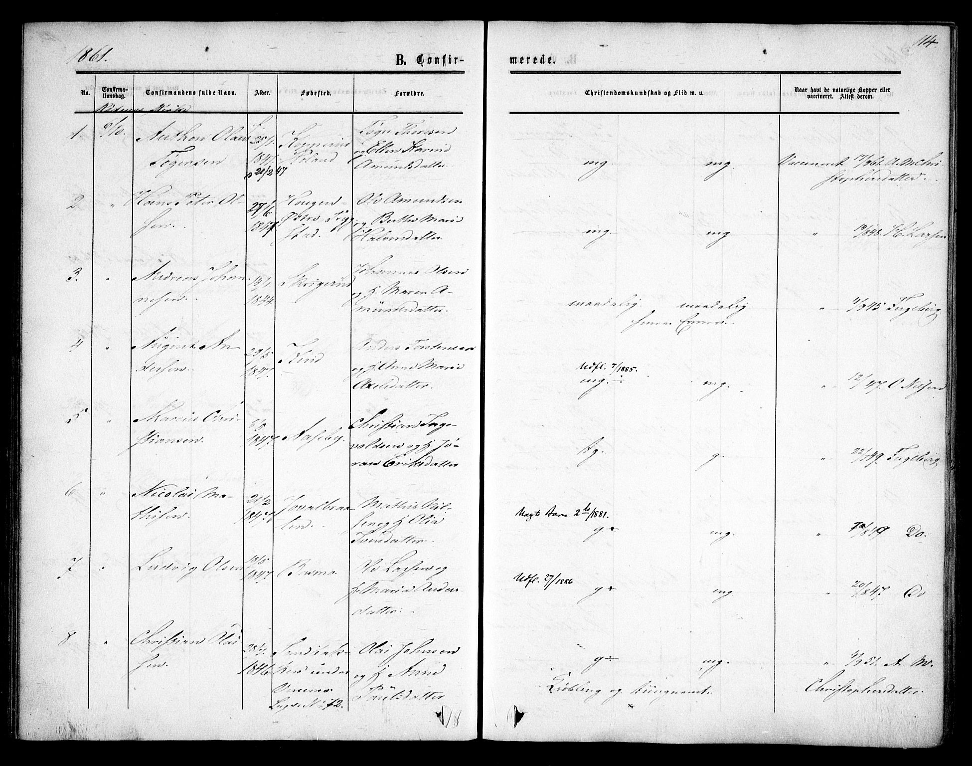 Rødenes prestekontor Kirkebøker, AV/SAO-A-2005/F/Fa/L0007: Parish register (official) no. I 7, 1860-1869, p. 114