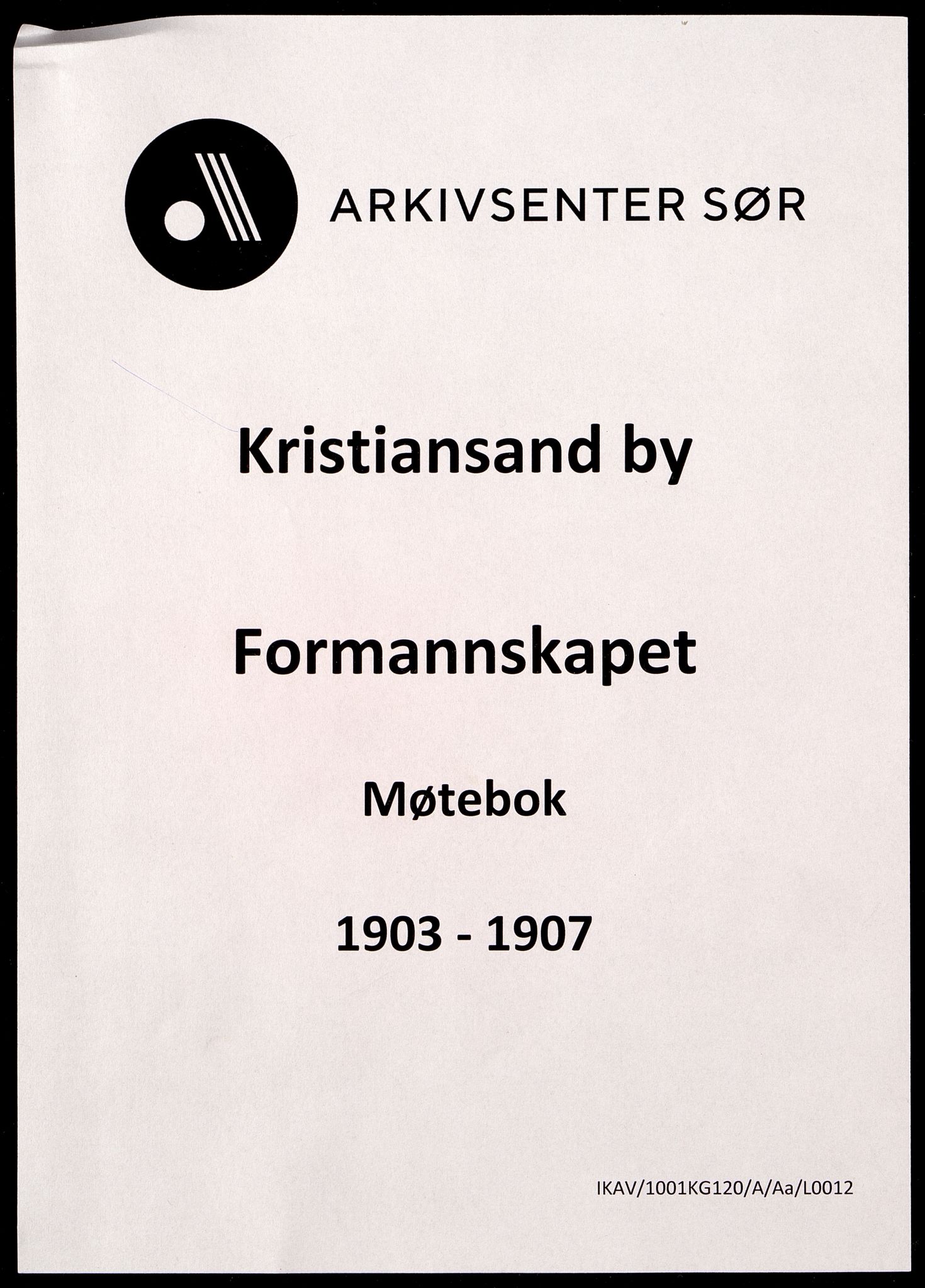 Kristiansand By - Formannskapet, IKAV/1001KG120/A/Aa/L0012: Møtebok (d), 1903-1907