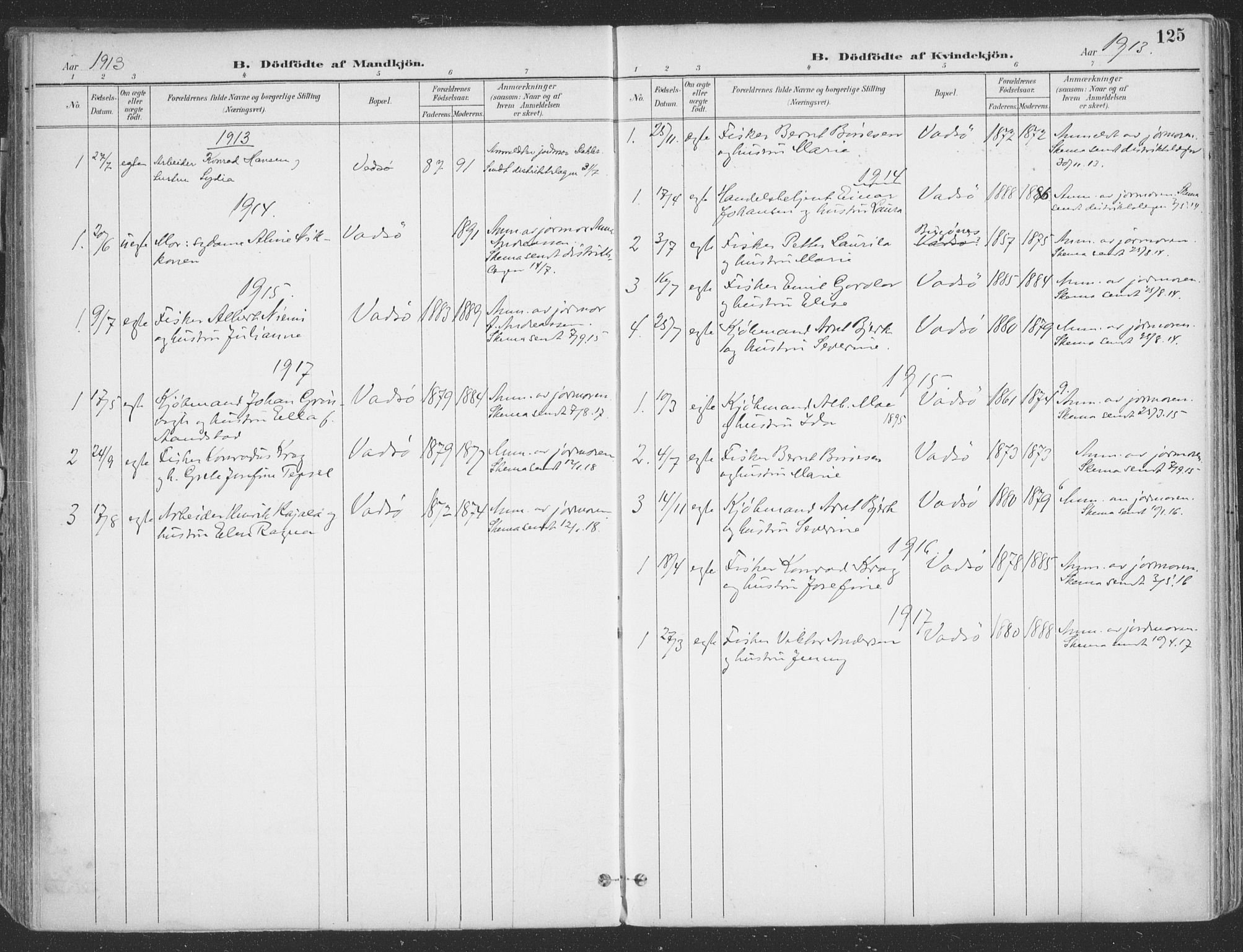 Vadsø sokneprestkontor, SATØ/S-1325/H/Ha/L0007kirke: Parish register (official) no. 7, 1896-1916, p. 125