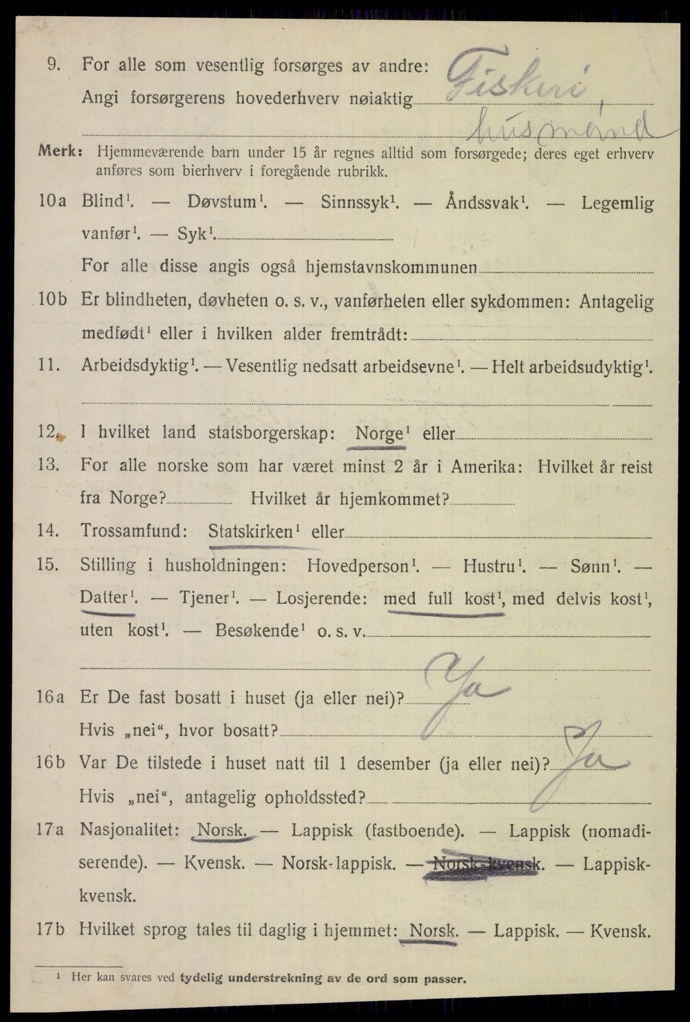 SAT, 1920 census for Meløy, 1920, p. 1470