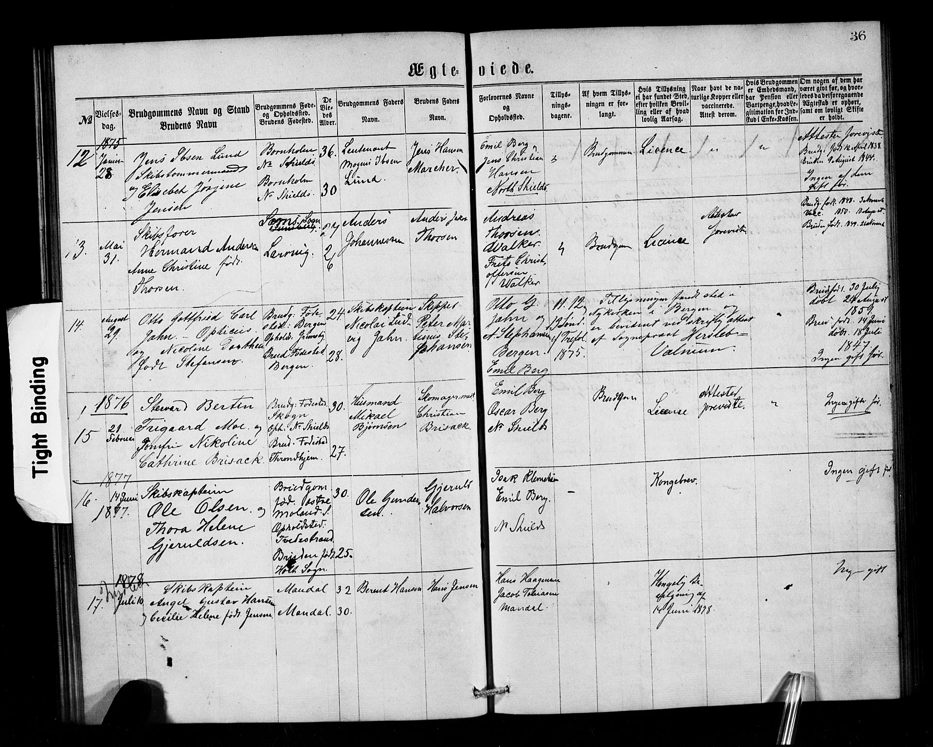 Den norske sjømannsmisjon i utlandet/Tyne-havnene (North Shields og New Castle), SAB/SAB/PA-0101/H/Ha/L0001: Parish register (official) no. A 1, 1865-1883, p. 36
