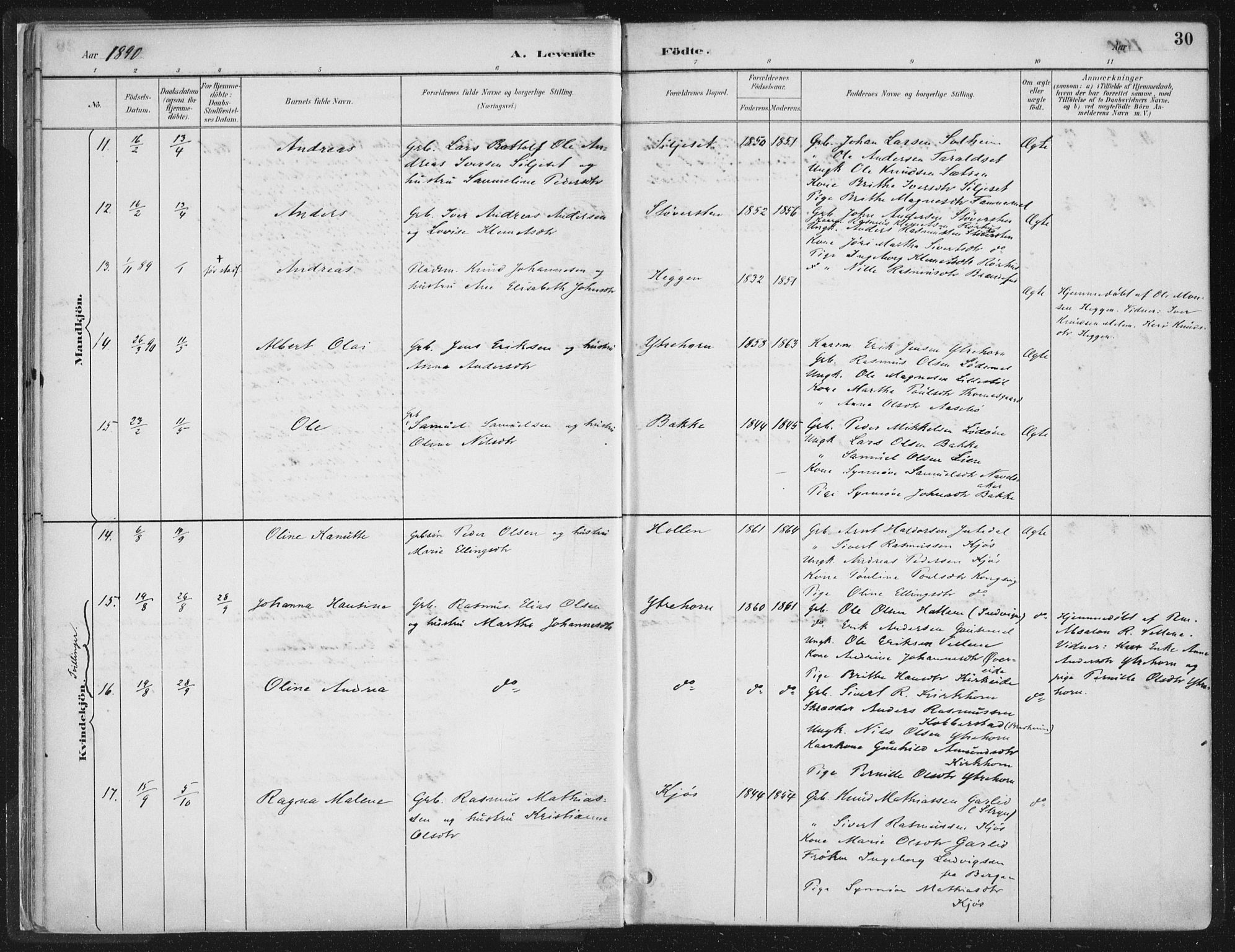 Hornindal sokneprestembete, SAB/A-82401/H/Haa/Haaa/L0003/0001: Parish register (official) no. A 3A, 1887-1917, p. 30