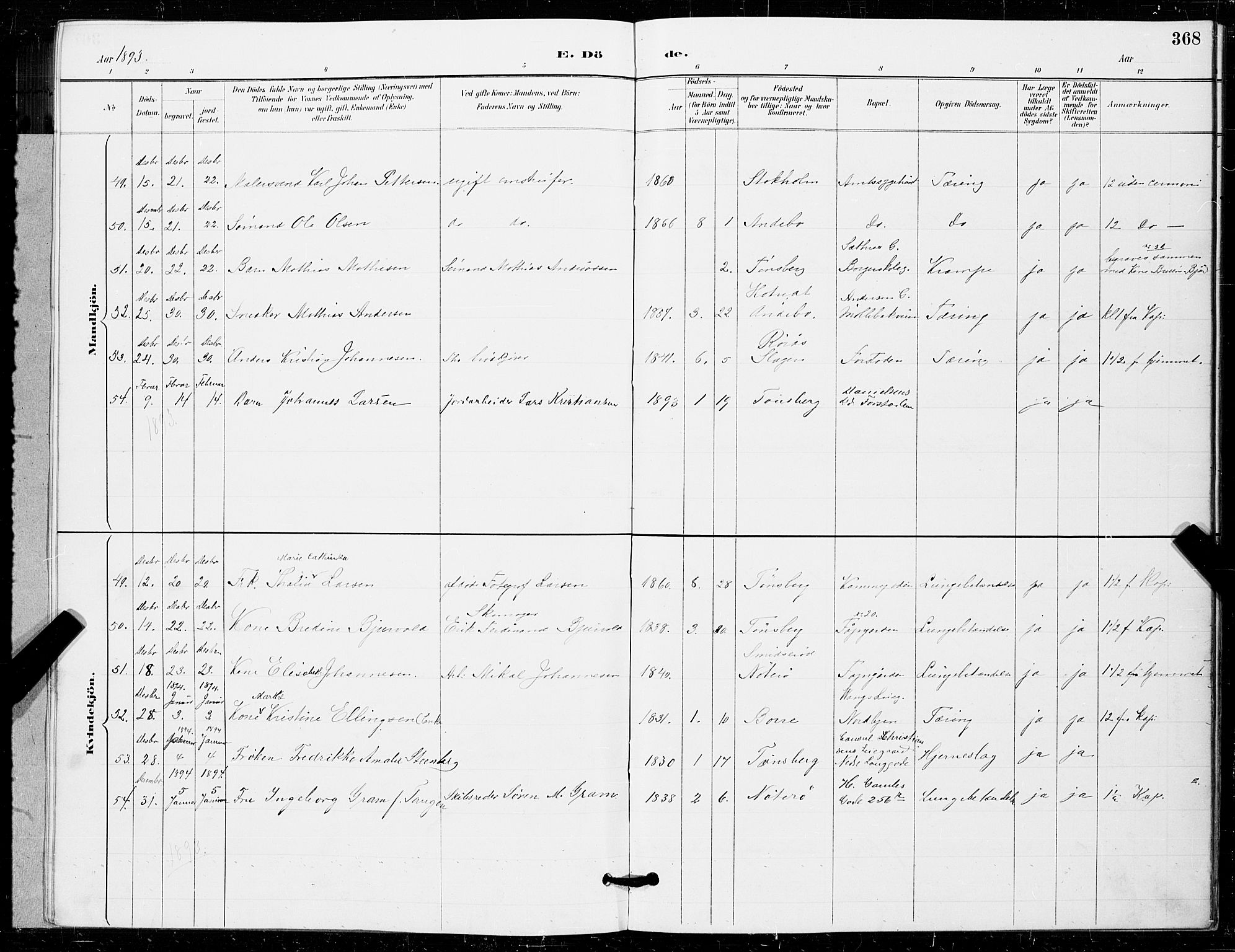 Tønsberg kirkebøker, SAKO/A-330/G/Ga/L0006: Parish register (copy) no. 6, 1885-1895, p. 368