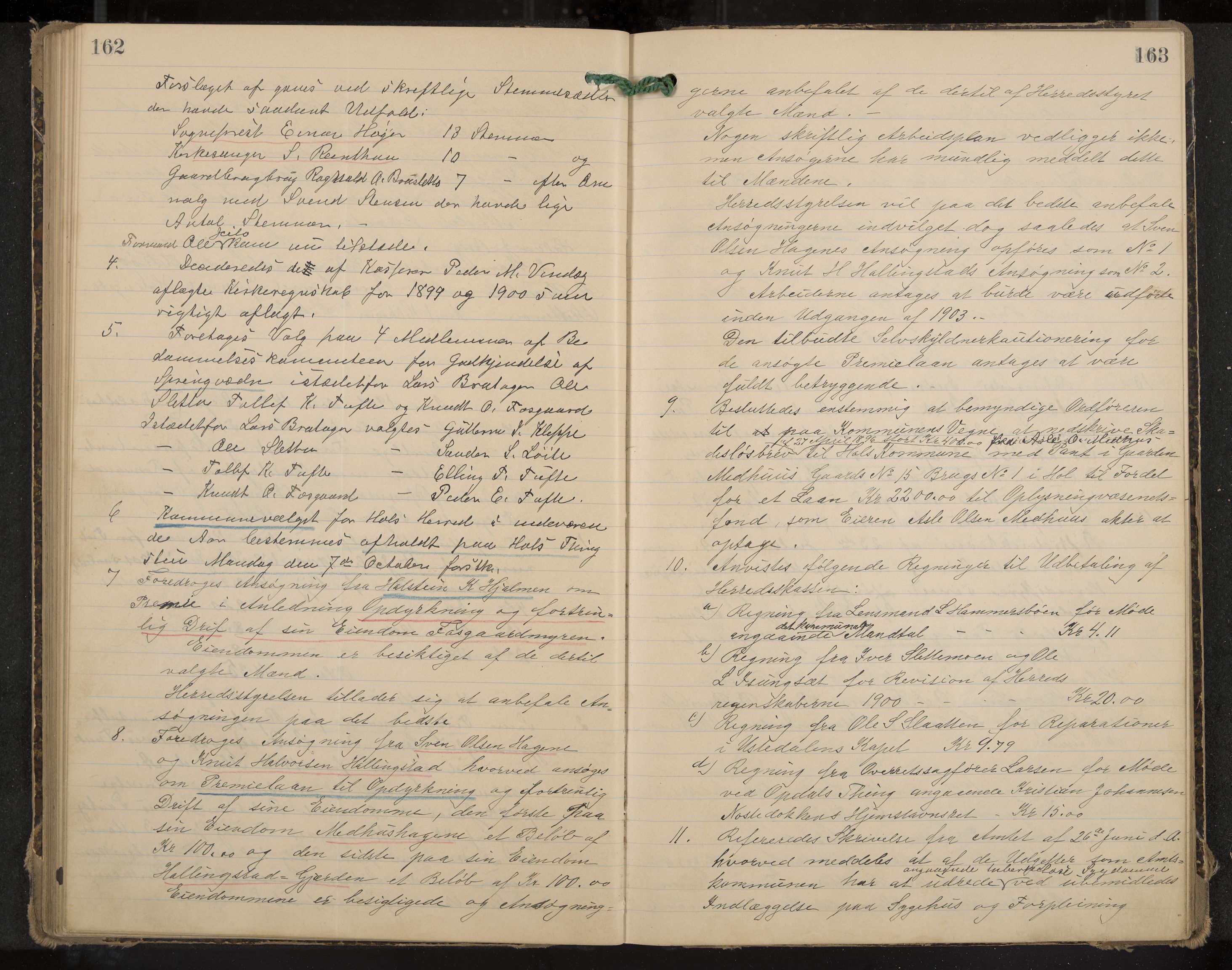 Hol formannskap og sentraladministrasjon, IKAK/0620021-1/A/L0003: Møtebok, 1897-1904, p. 162-163