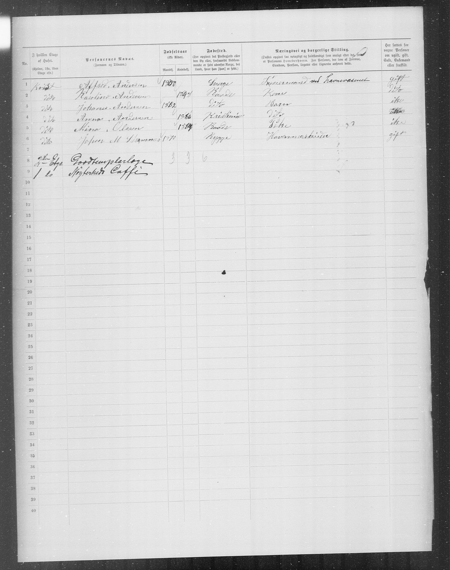 OBA, Municipal Census 1899 for Kristiania, 1899, p. 7595