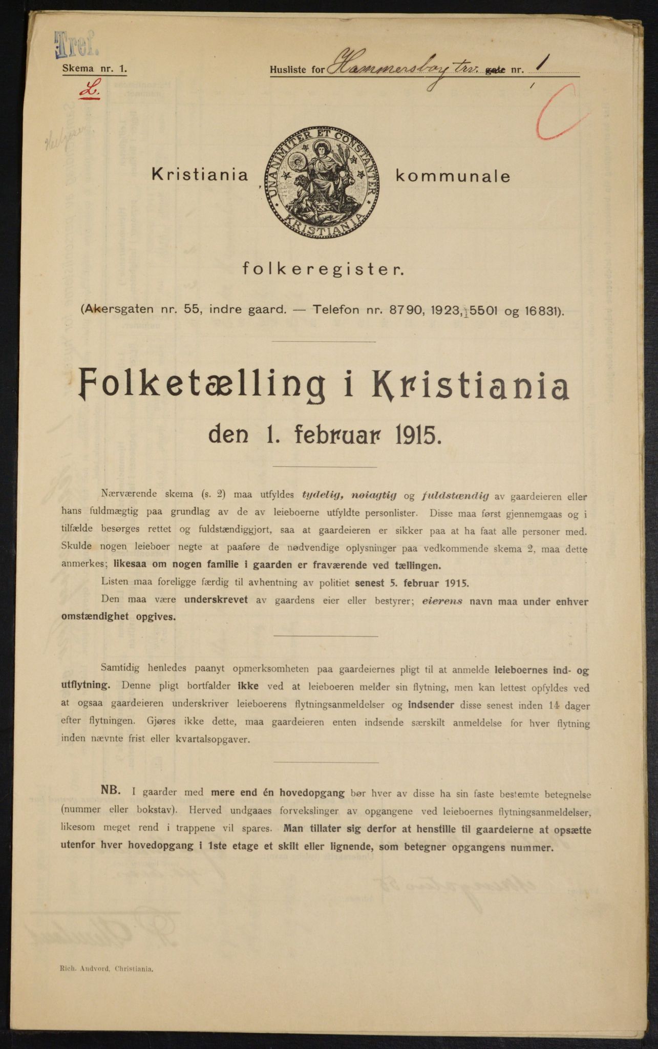 OBA, Municipal Census 1915 for Kristiania, 1915, p. 34010