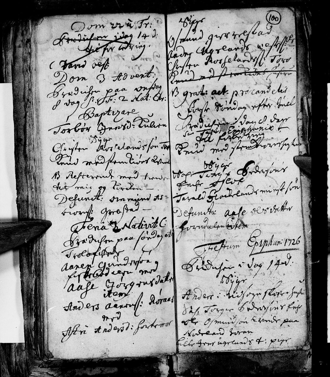Søgne sokneprestkontor, SAK/1111-0037/F/Fa/Faa/L0001: Parish register (official) no. A 1, 1716-1740, p. 100