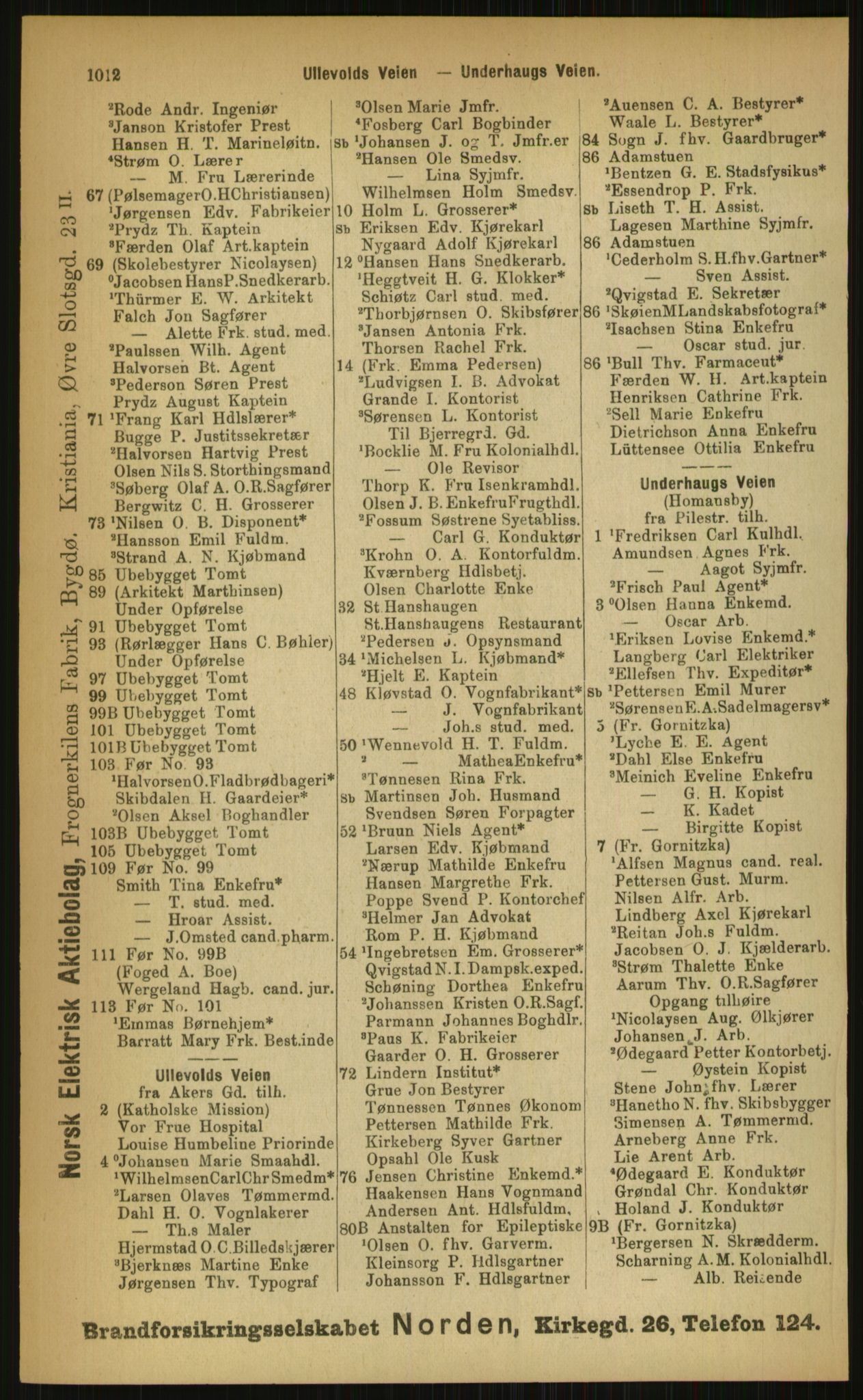 Kristiania/Oslo adressebok, PUBL/-, 1899, p. 1012