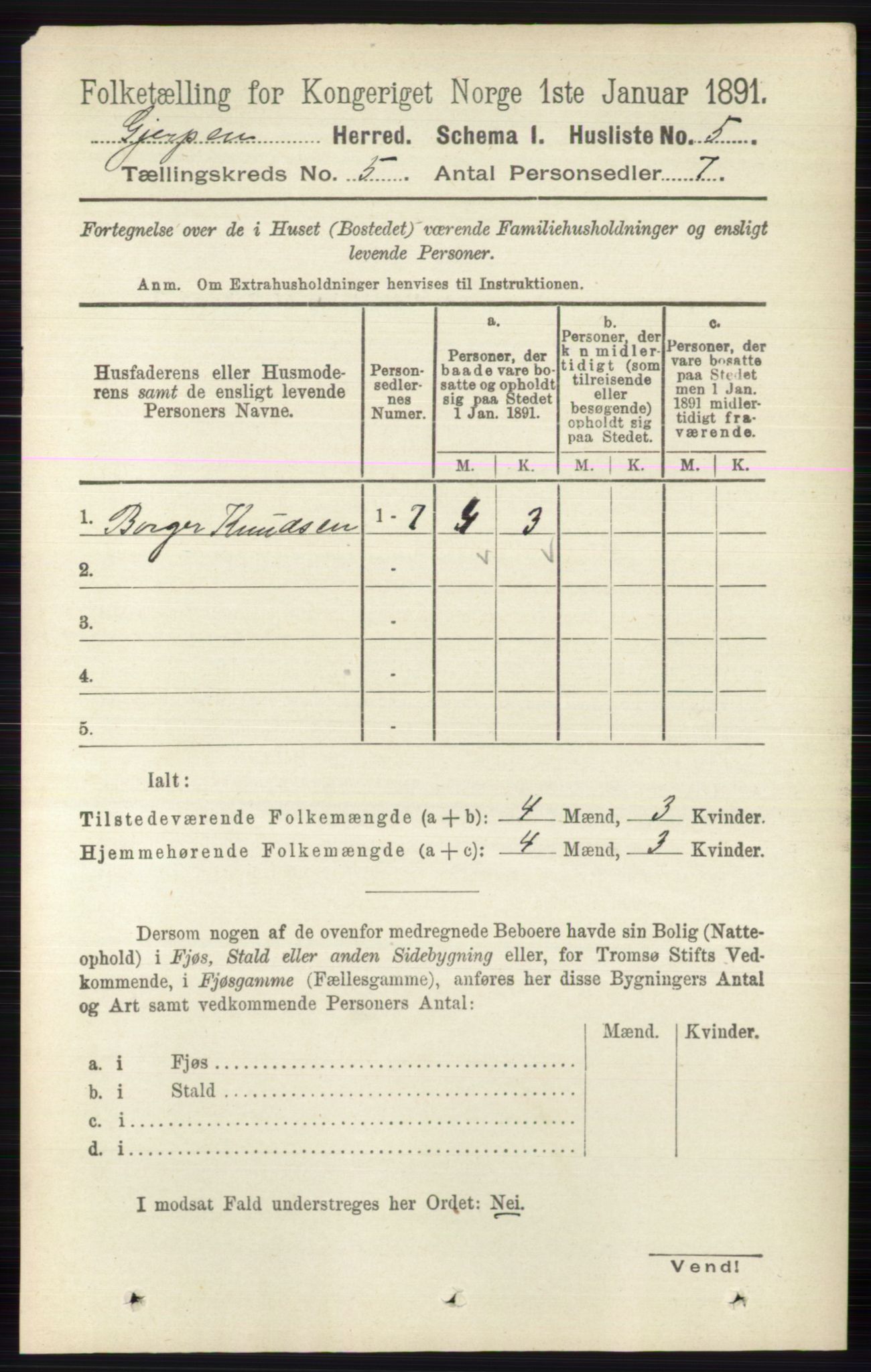 RA, 1891 census for 0812 Gjerpen, 1891, p. 2430