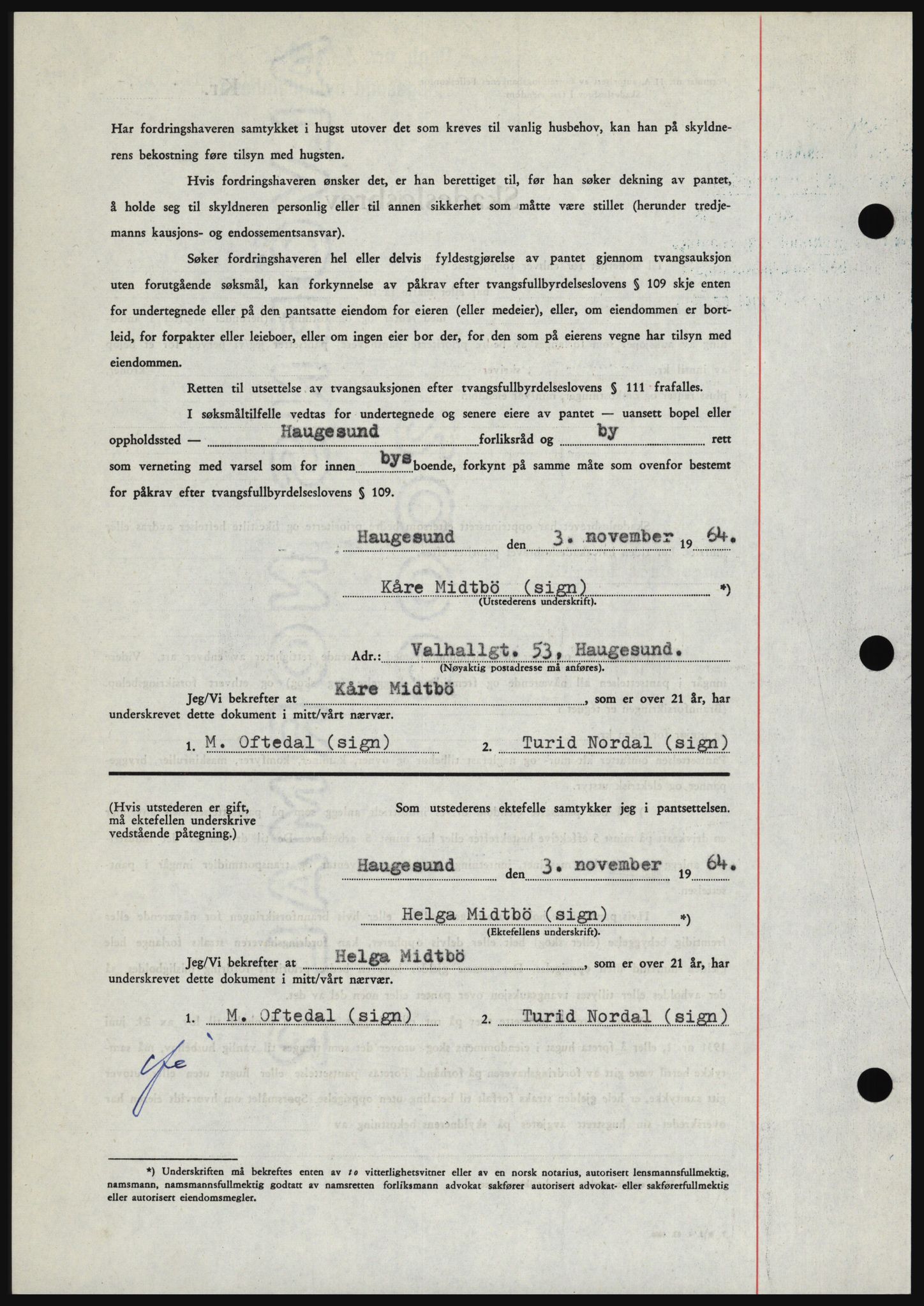 Haugesund tingrett, SAST/A-101415/01/II/IIC/L0053: Mortgage book no. B 53, 1965-1965, Diary no: : 1130/1965