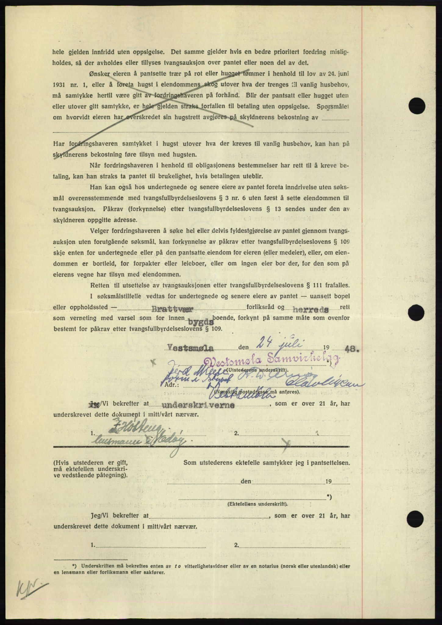 Nordmøre sorenskriveri, AV/SAT-A-4132/1/2/2Ca: Mortgage book no. B99, 1948-1948, Diary no: : 2226/1948