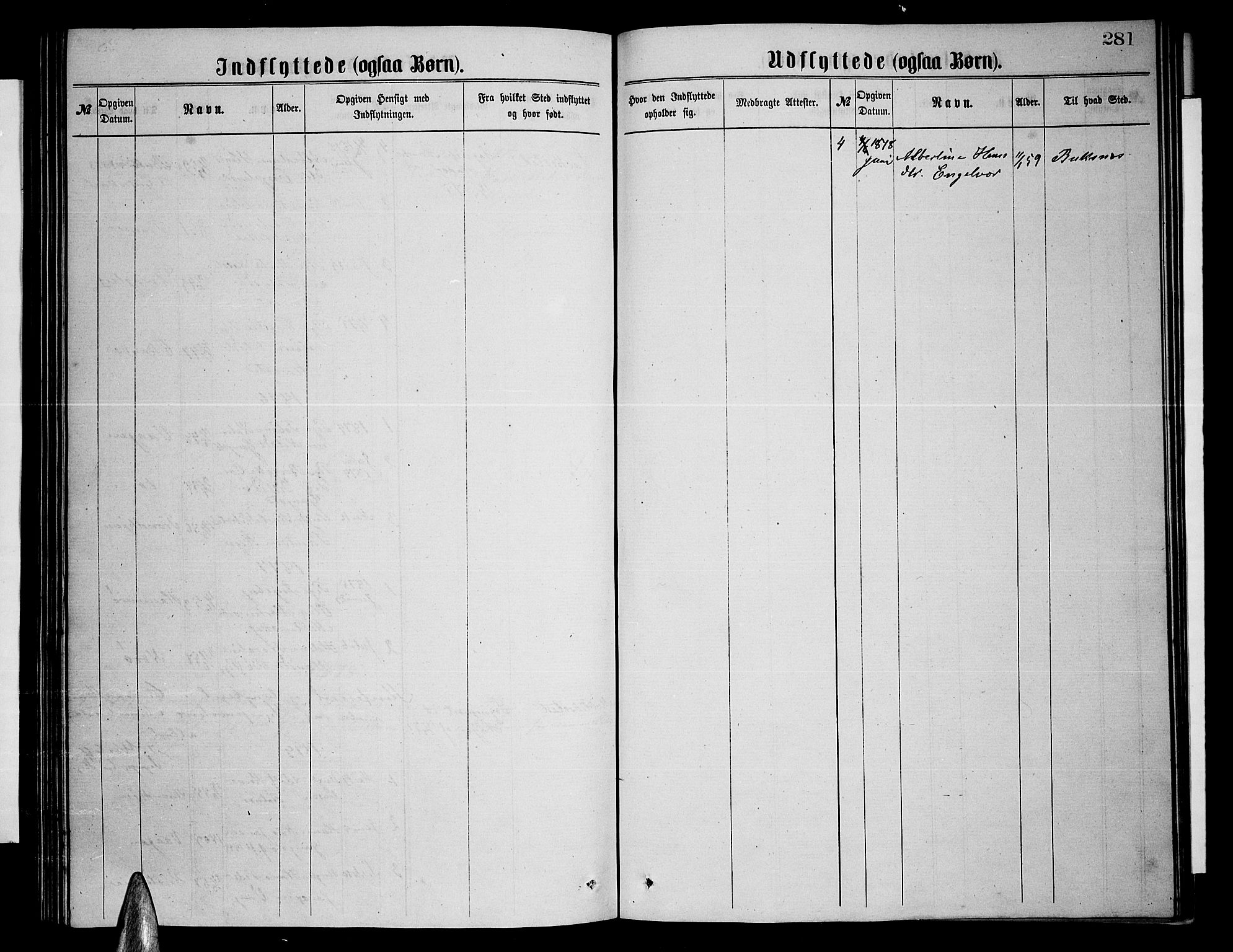 Ministerialprotokoller, klokkerbøker og fødselsregistre - Nordland, AV/SAT-A-1459/855/L0815: Parish register (copy) no. 855C04, 1865-1878, p. 281