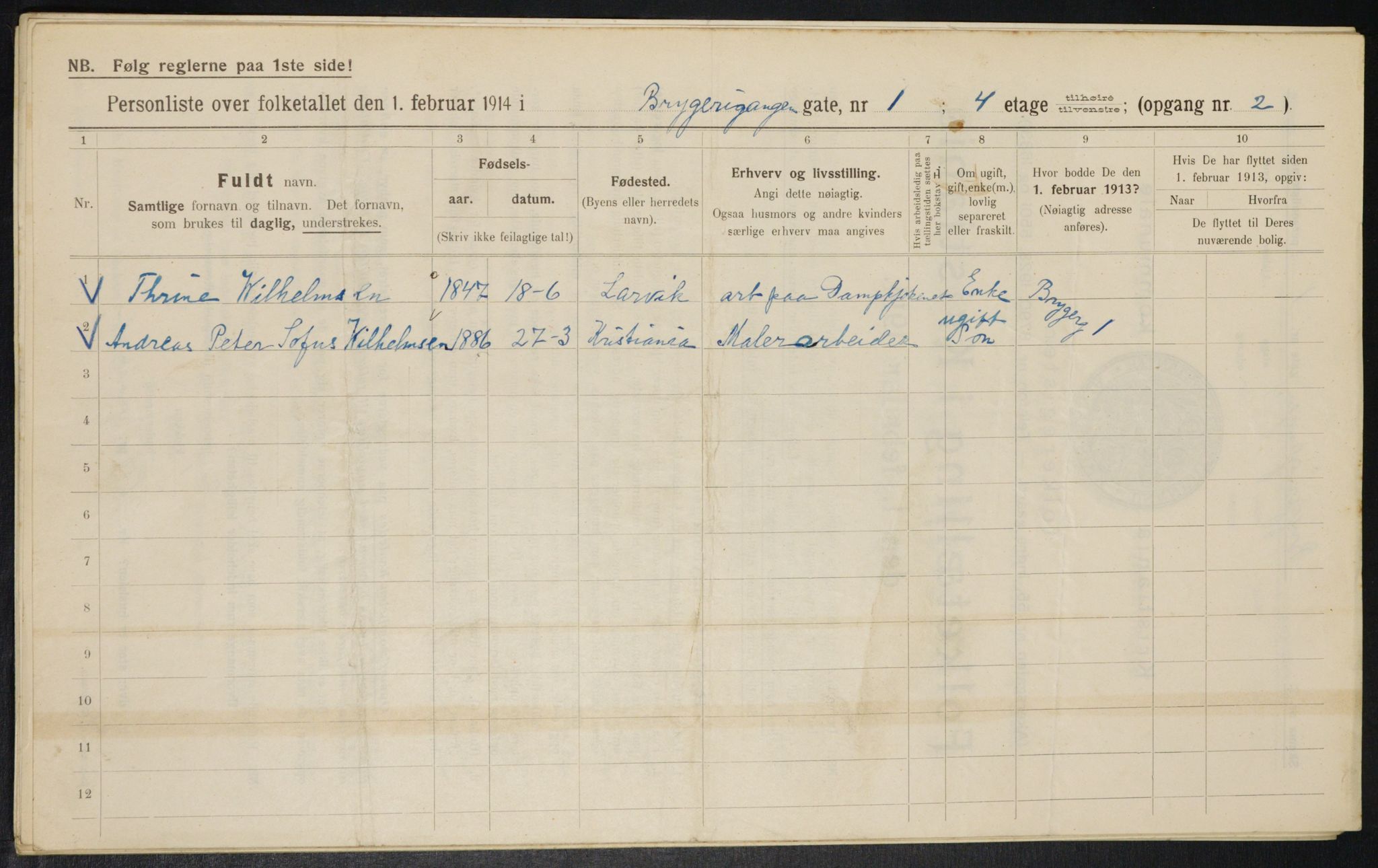 OBA, Municipal Census 1914 for Kristiania, 1914, p. 10008