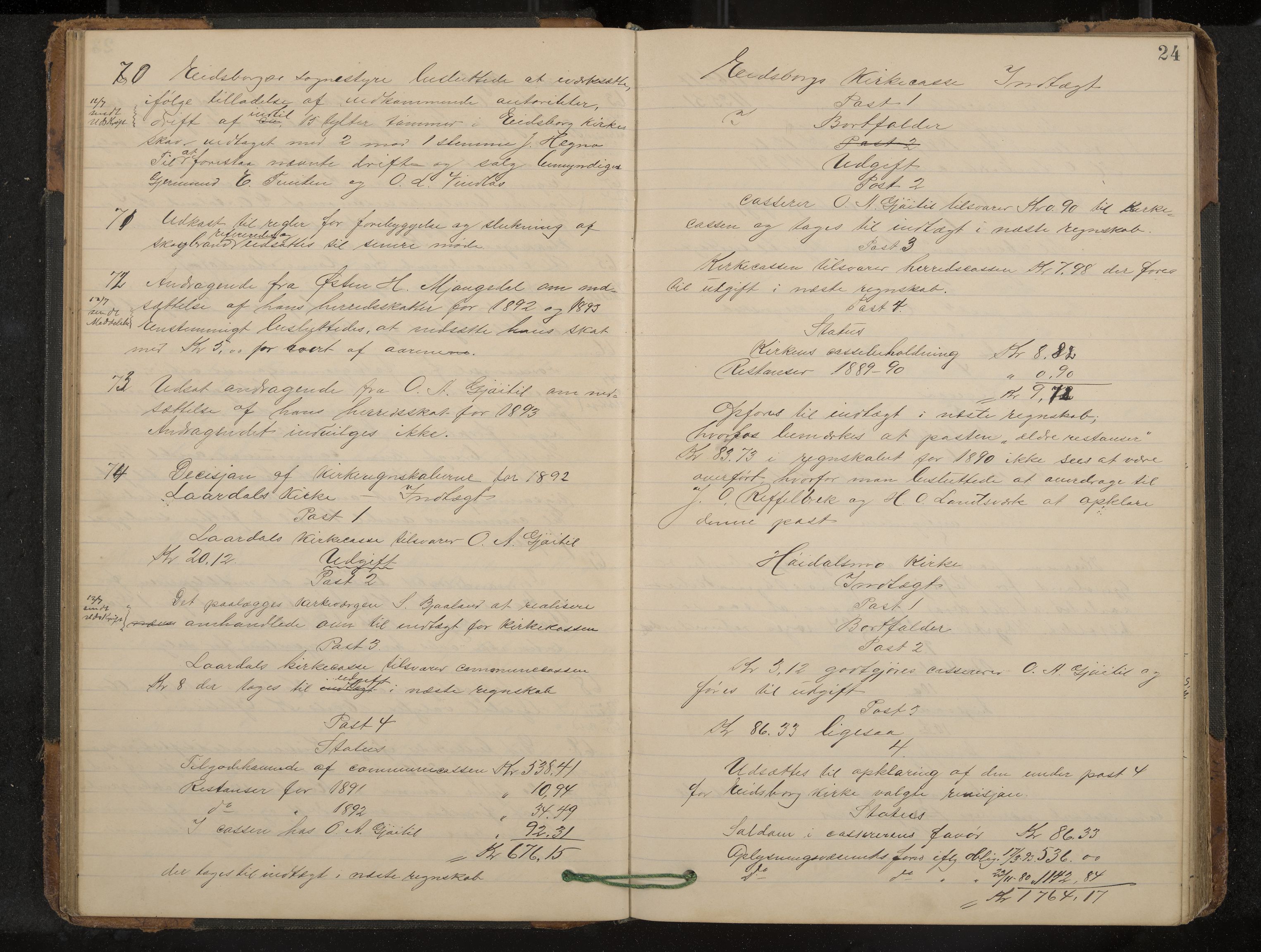 Lårdal formannskap og sentraladministrasjon, IKAK/0833021/A/L0003: Møtebok, 1893-1901, p. 24