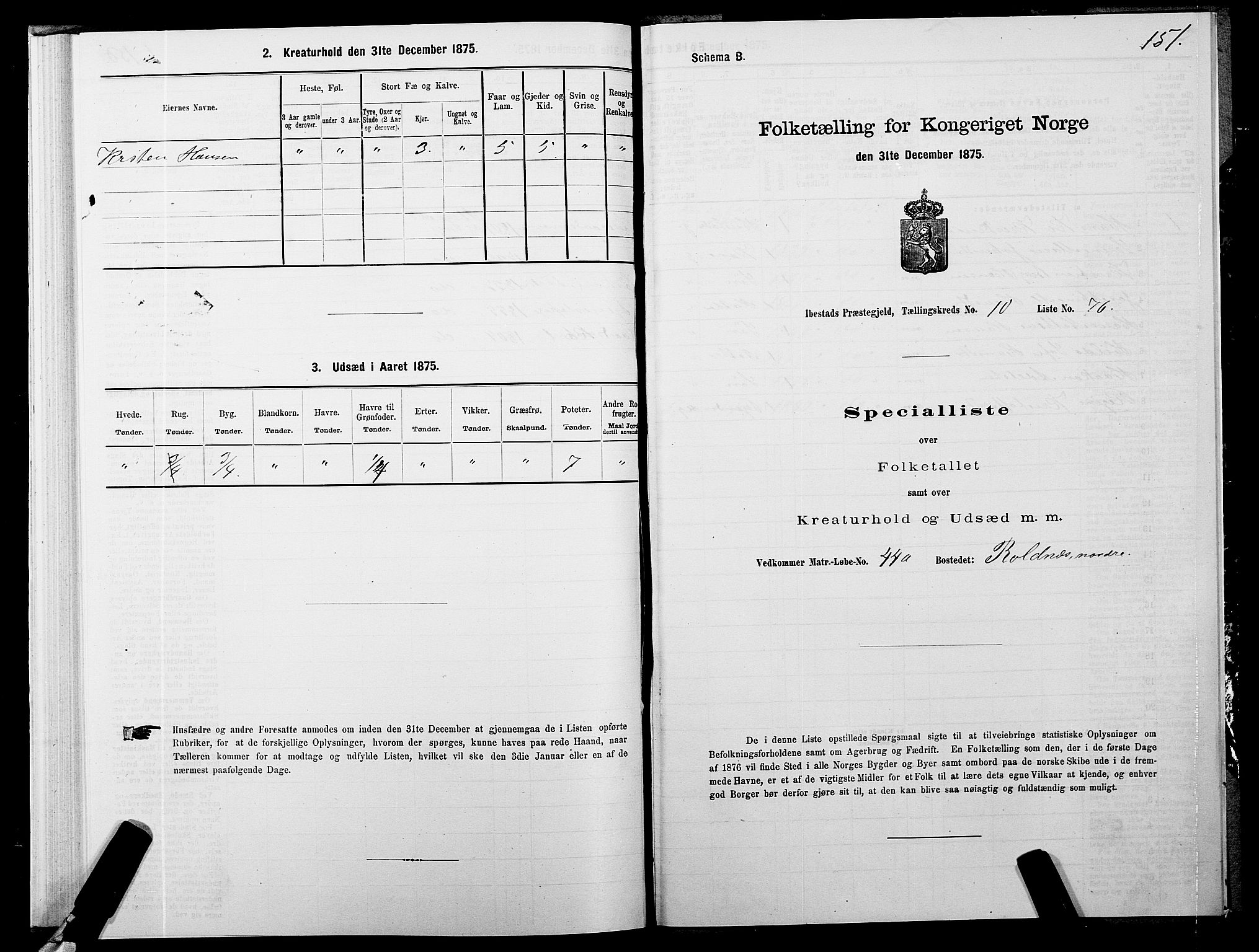 SATØ, 1875 census for 1917P Ibestad, 1875, p. 7151