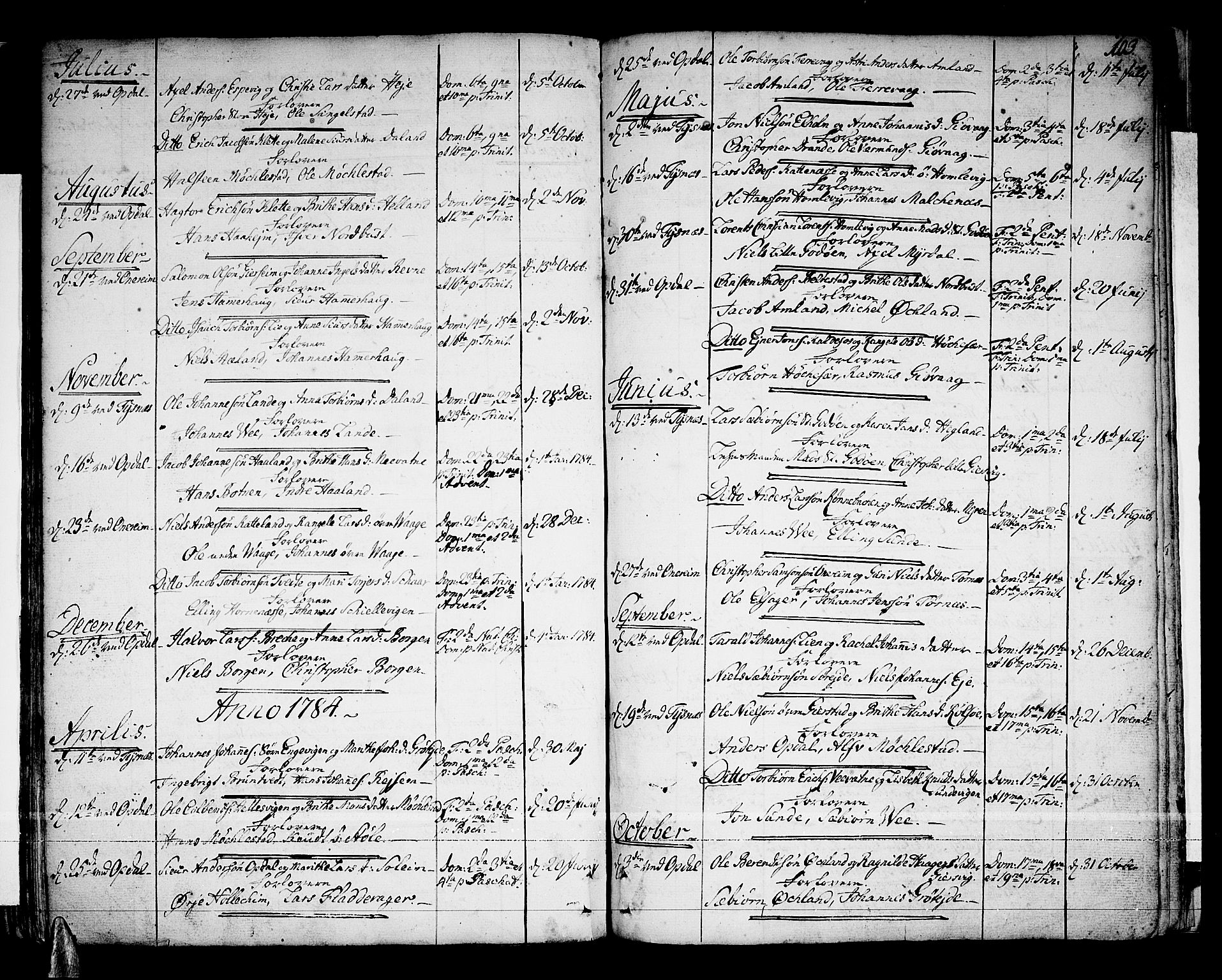 Tysnes sokneprestembete, SAB/A-78601/H/Haa: Parish register (official) no. A 5, 1762-1793, p. 103