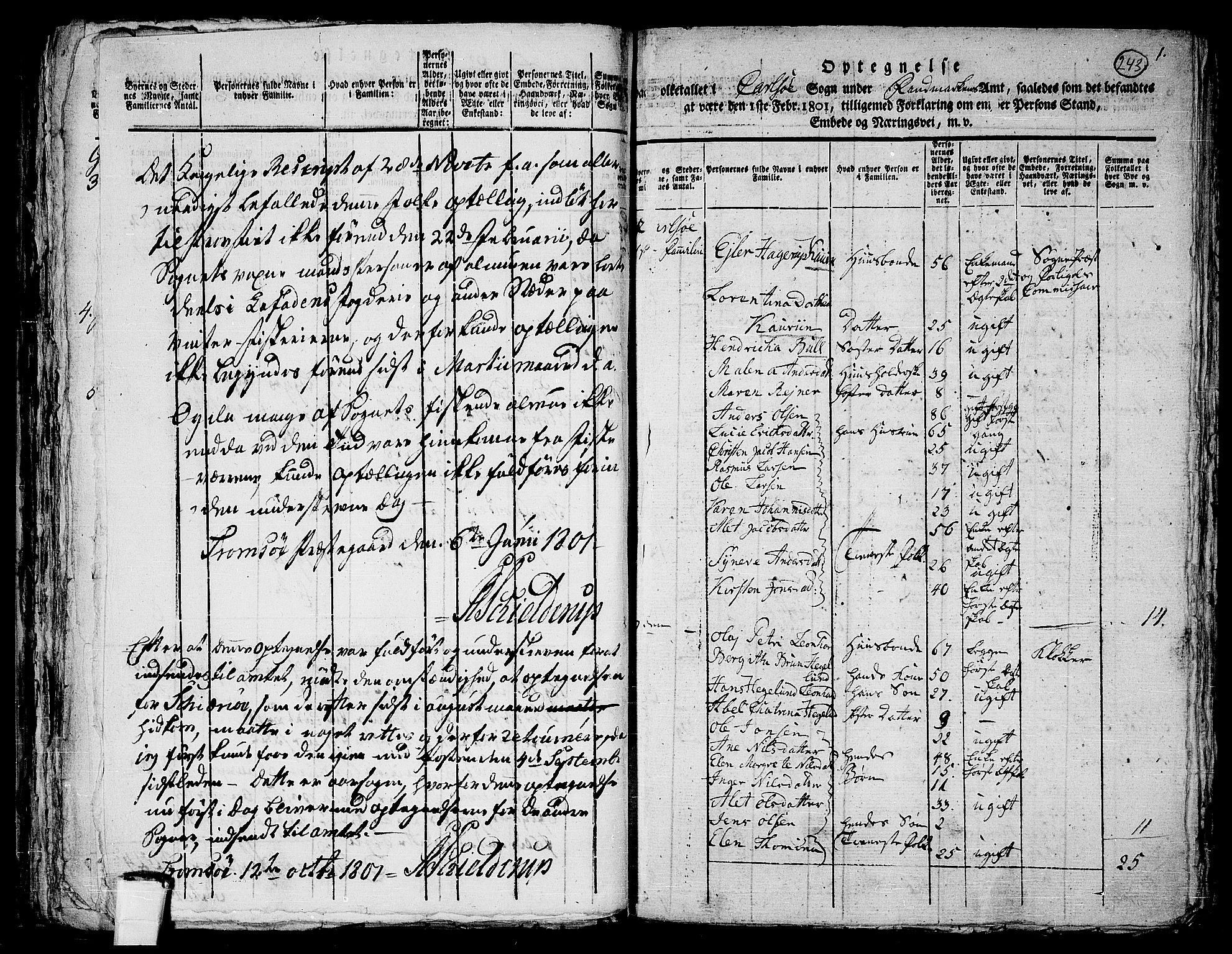 RA, 1801 census for 1936P Karlsøy, 1801, p. 242b-243a