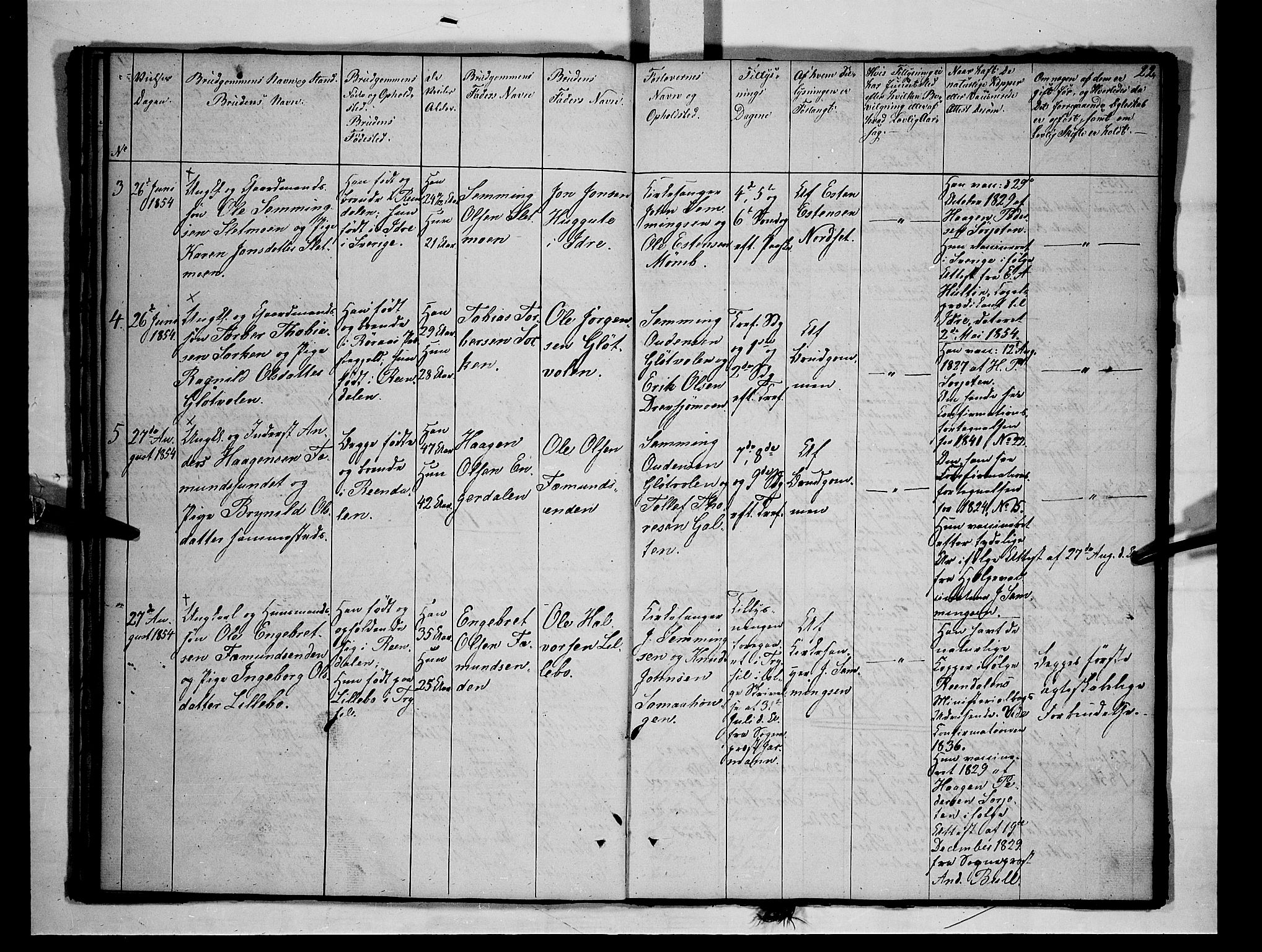 Rendalen prestekontor, SAH/PREST-054/H/Ha/Hab/L0001: Parish register (copy) no. 1, 1847-1857, p. 22