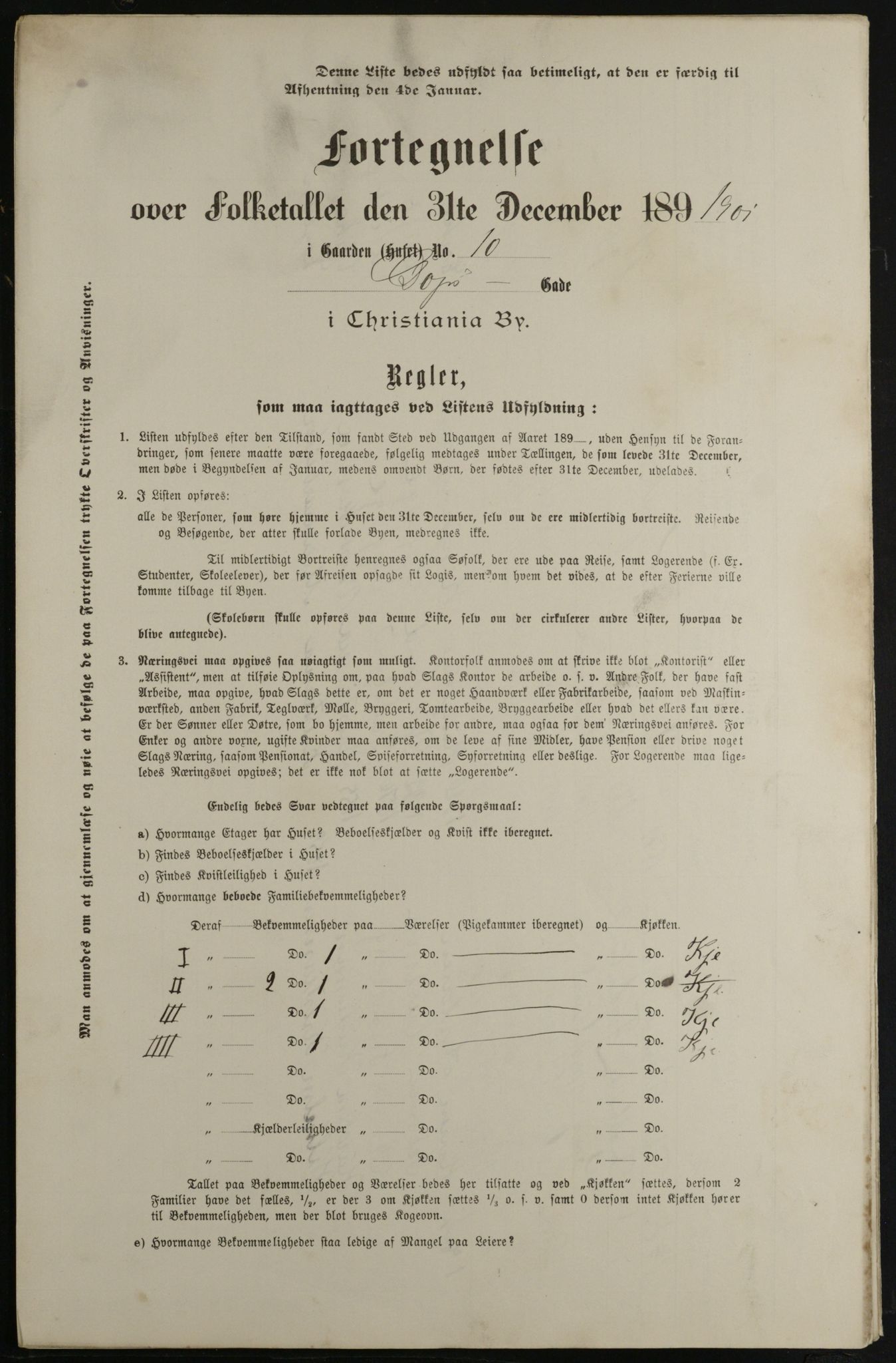 OBA, Municipal Census 1901 for Kristiania, 1901, p. 2589