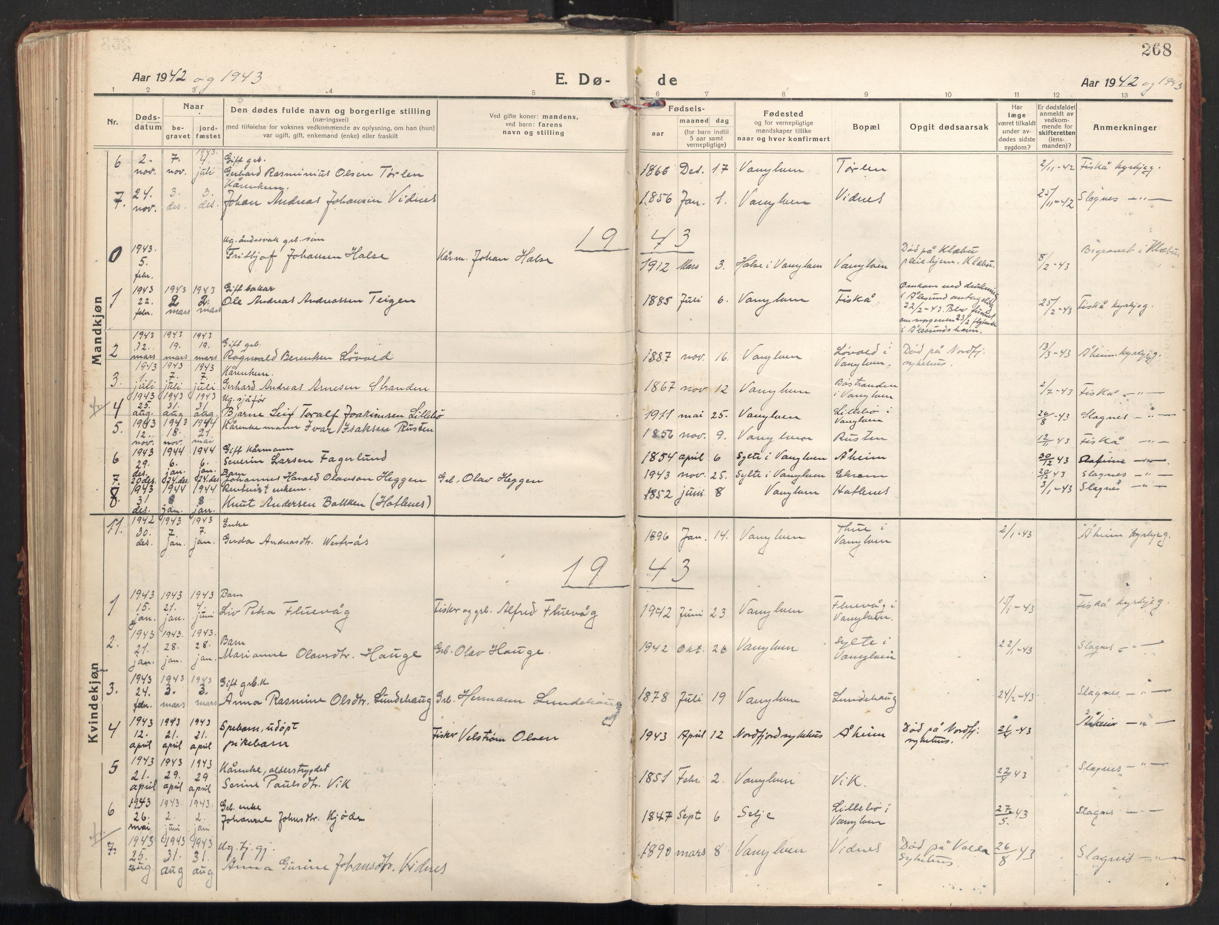 Ministerialprotokoller, klokkerbøker og fødselsregistre - Møre og Romsdal, AV/SAT-A-1454/501/L0012: Parish register (official) no. 501A12, 1920-1946, p. 268