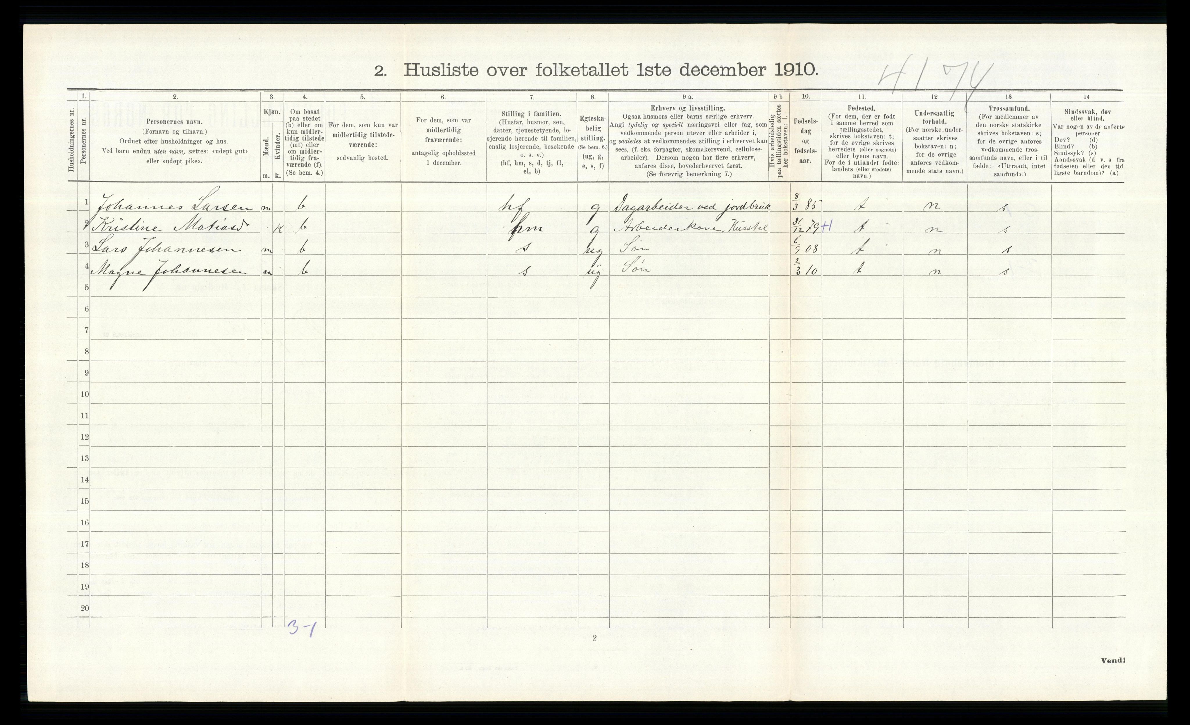 RA, 1910 census for Ringsaker, 1910, p. 1102