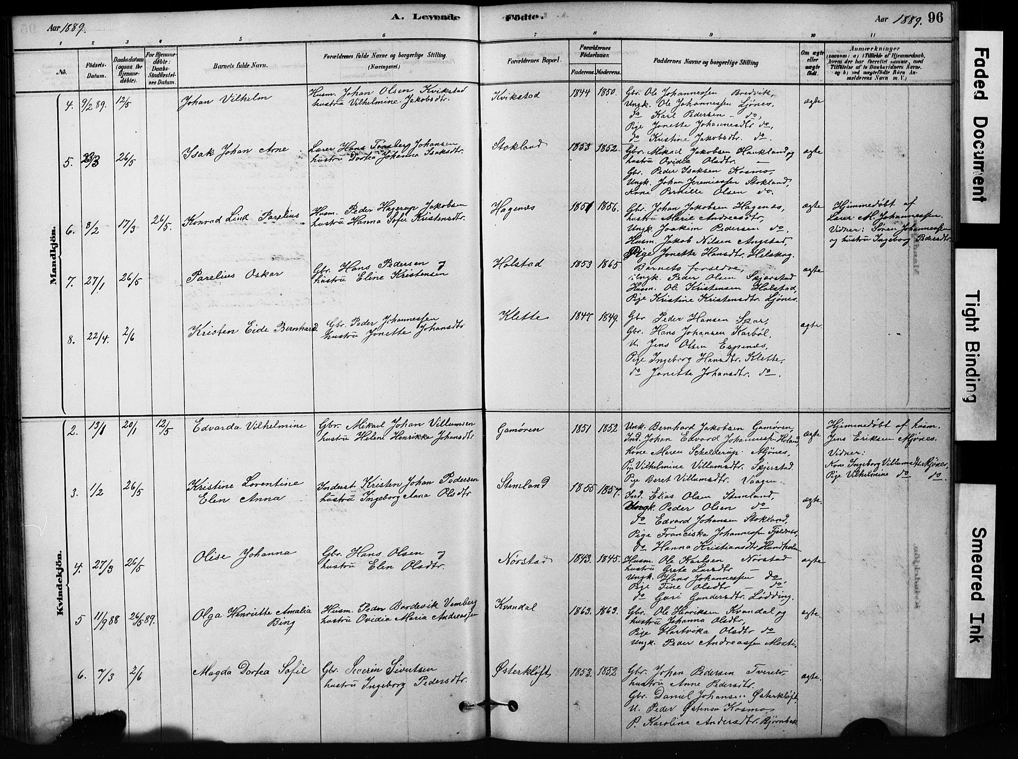 Ministerialprotokoller, klokkerbøker og fødselsregistre - Nordland, AV/SAT-A-1459/852/L0754: Parish register (copy) no. 852C05, 1878-1894, p. 96