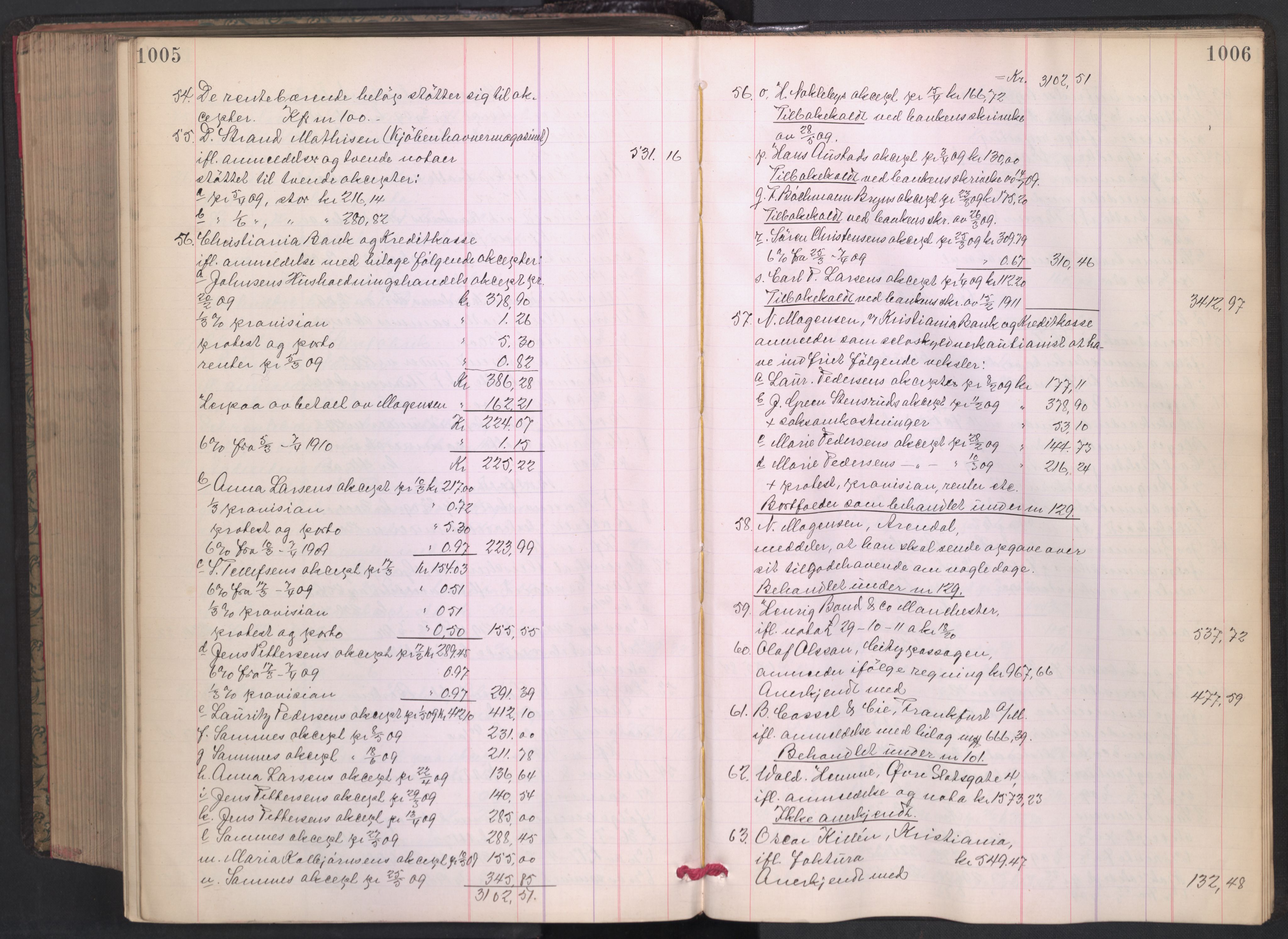 Oslo skifterett, AV/SAO-A-10383/H/Hd/Hdb/L0009: Skifteutlodningsprotokoll, 1911-1913, p. 1005-1006