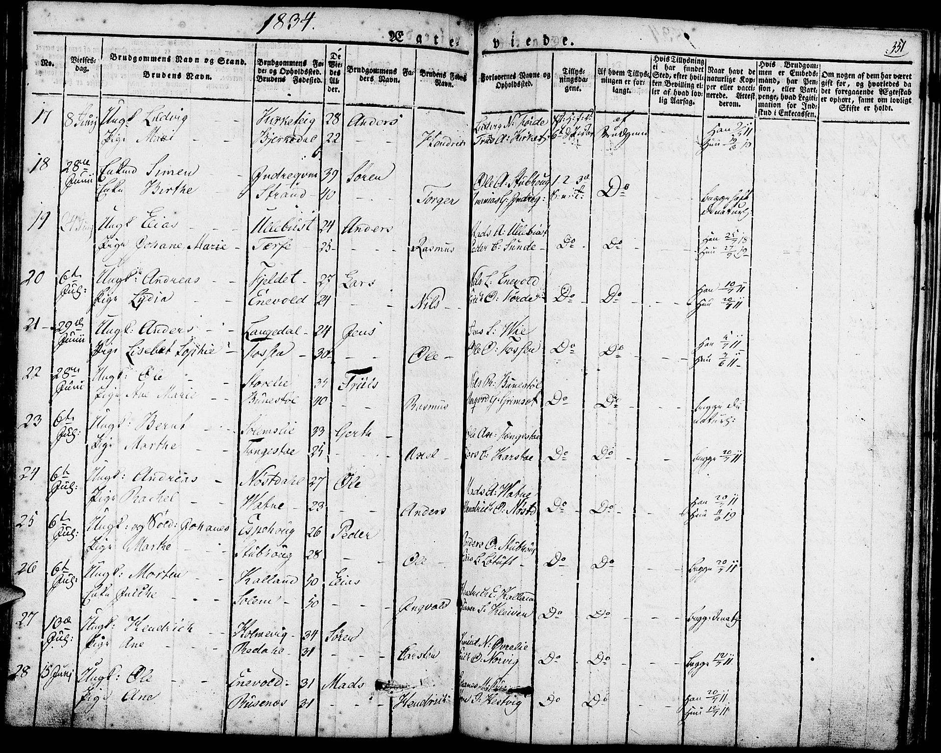 Førde sokneprestembete, SAB/A-79901/H/Haa/Haaa/L0006: Parish register (official) no. A 6, 1821-1842, p. 351