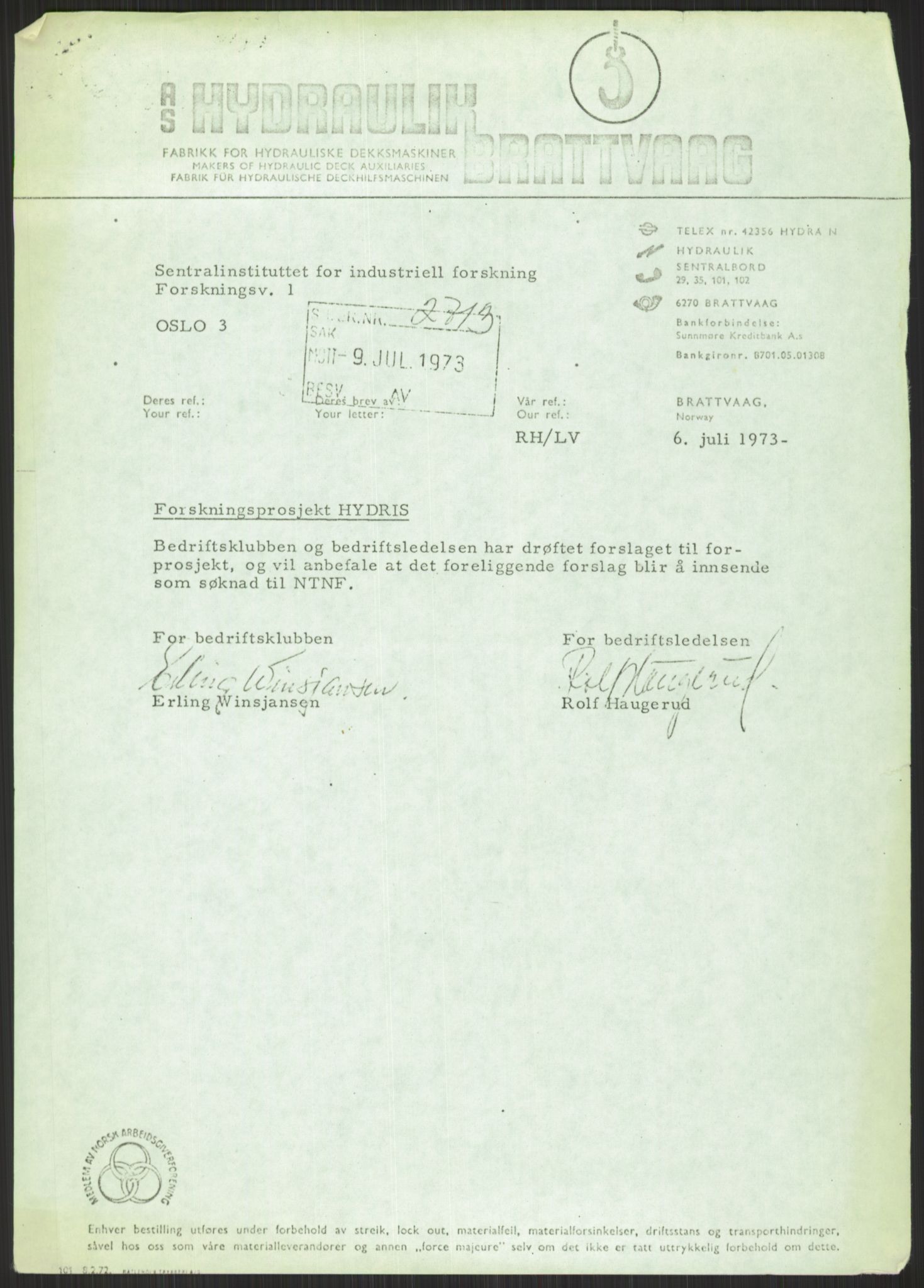 Nygaard, Kristen, AV/RA-PA-1398/F/Fi/L0008: Fagbevegelse, demokrati, Jern- og Metallprosjektet, 1970-2002, p. 3