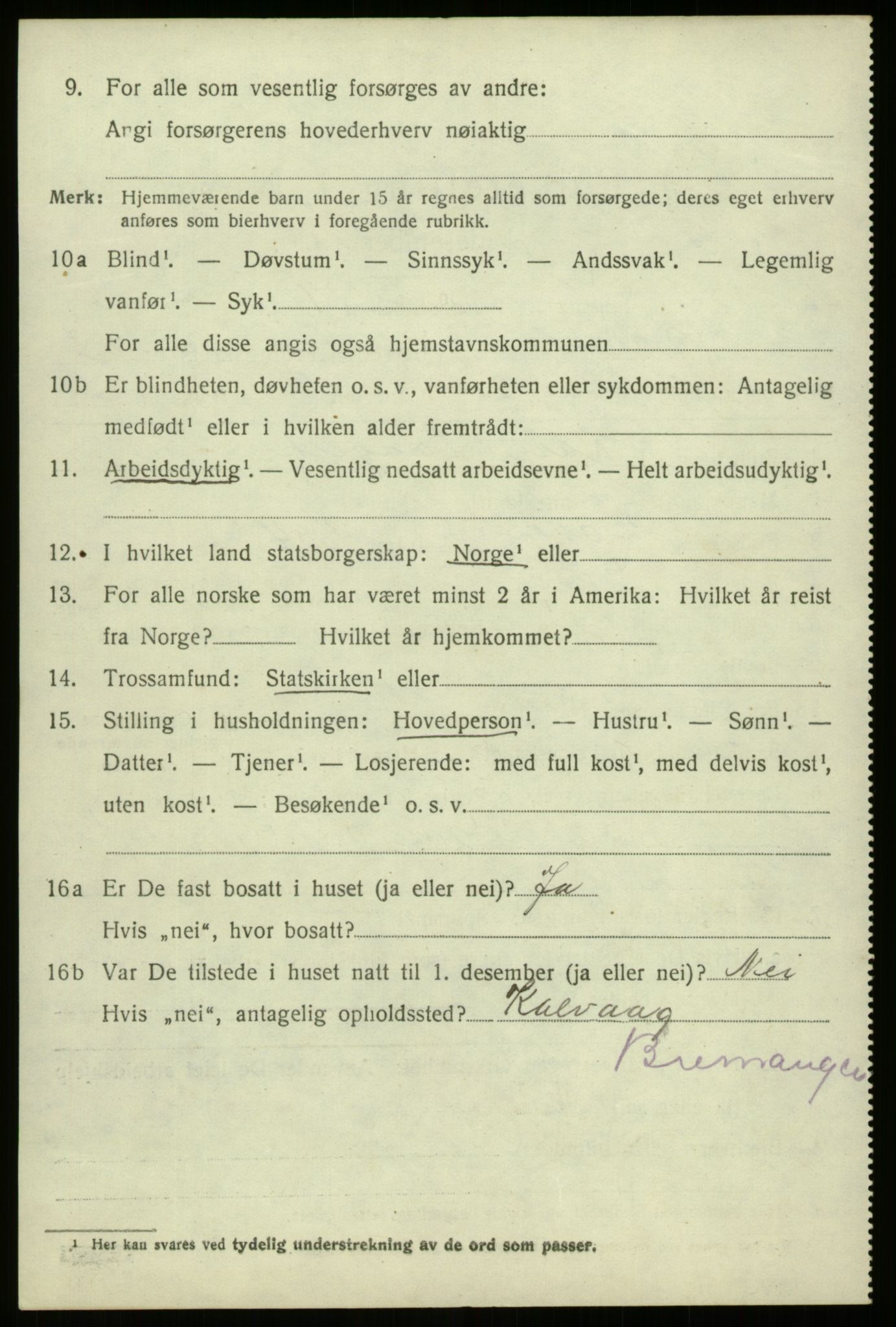 SAB, 1920 census for Davik, 1920, p. 6060