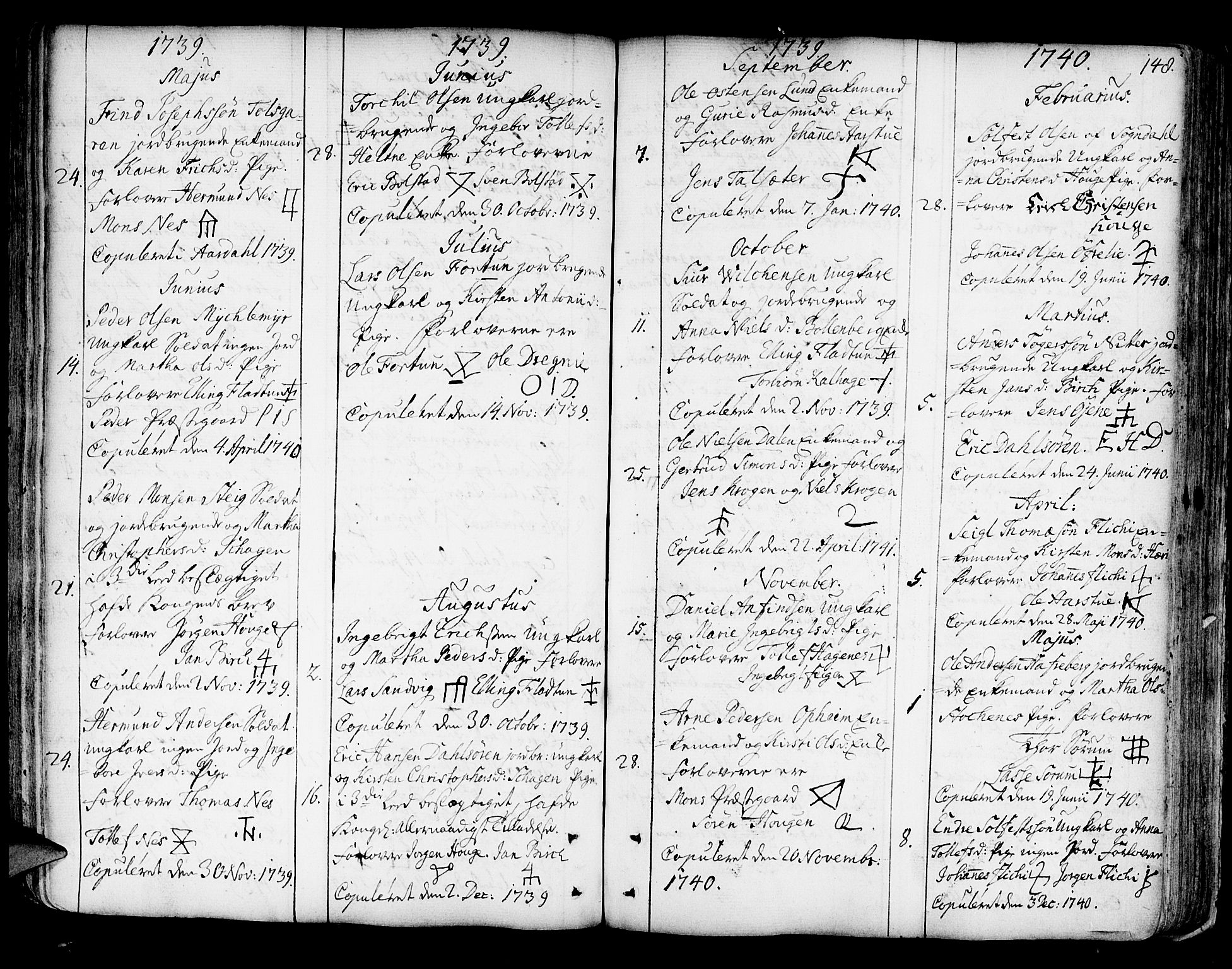 Luster sokneprestembete, SAB/A-81101/H/Haa/Haaa/L0001: Parish register (official) no. A 1, 1731-1803, p. 148