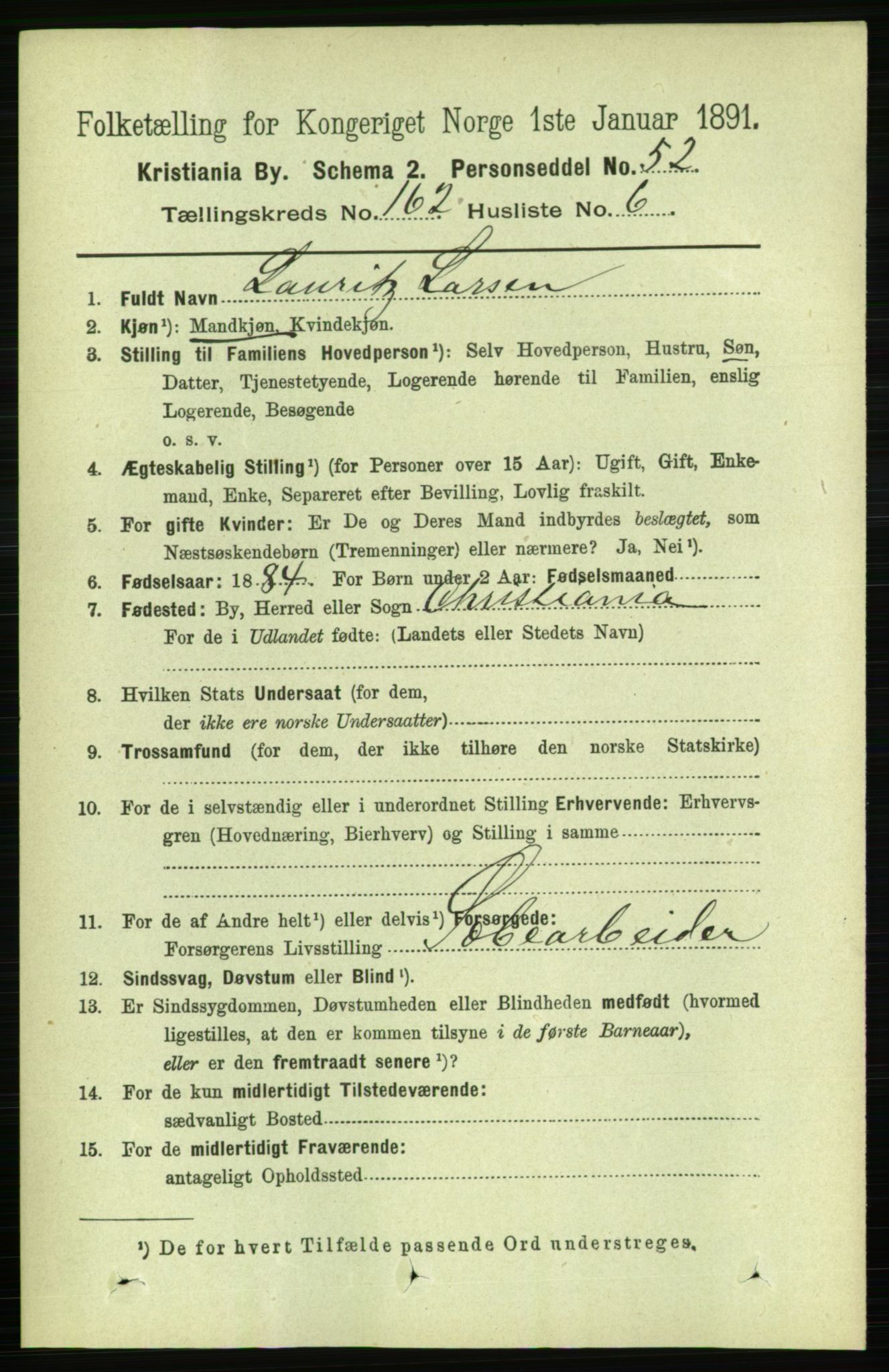 RA, 1891 census for 0301 Kristiania, 1891, p. 93066