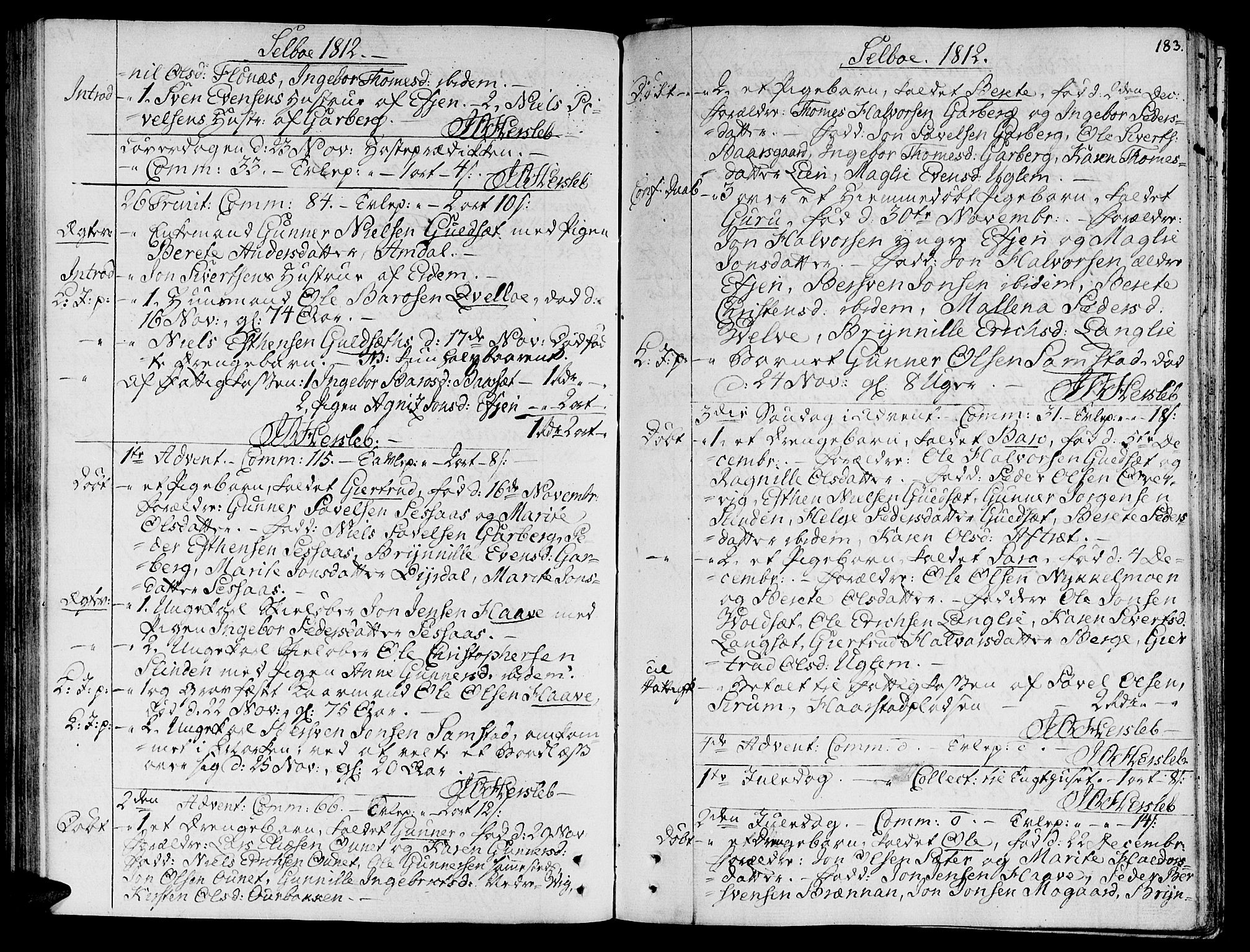 Ministerialprotokoller, klokkerbøker og fødselsregistre - Sør-Trøndelag, SAT/A-1456/695/L1140: Parish register (official) no. 695A03, 1801-1815, p. 183