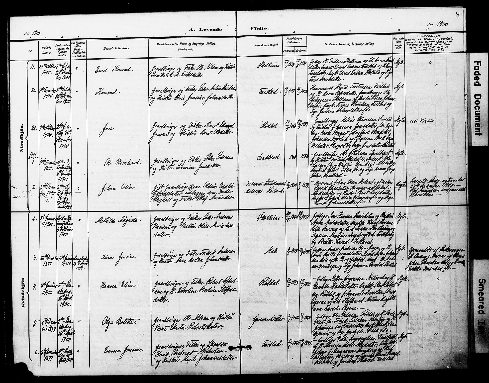 Ministerialprotokoller, klokkerbøker og fødselsregistre - Møre og Romsdal, AV/SAT-A-1454/567/L0779: Parish register (official) no. 567A02, 1898-1902, p. 8