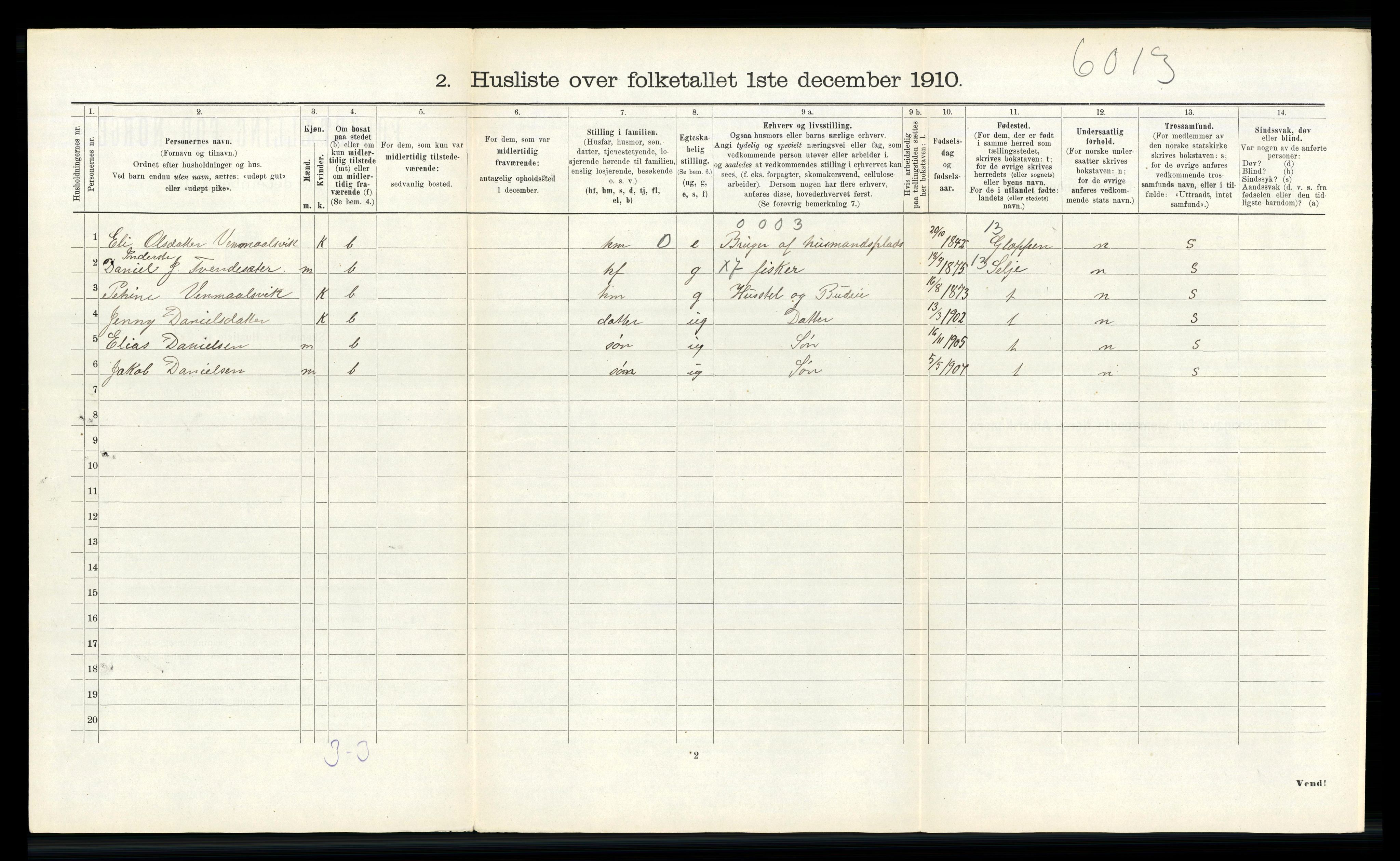 RA, 1910 census for Davik, 1910, p. 915