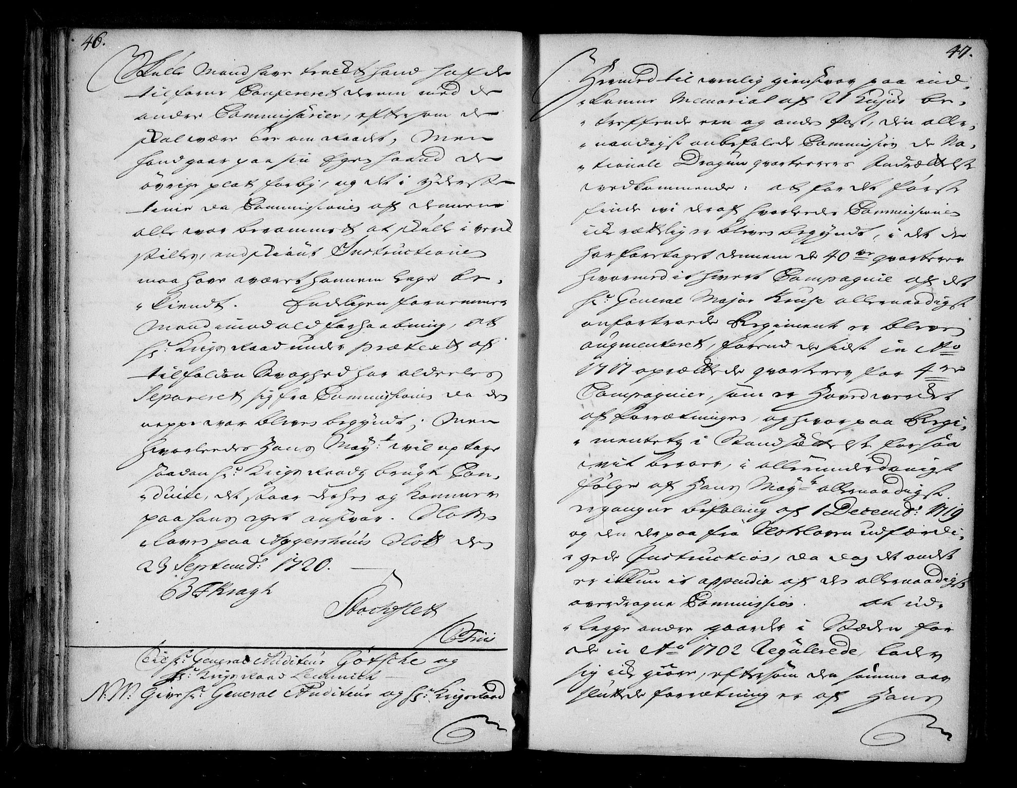 Stattholderembetet 1572-1771, AV/RA-EA-2870/Bd/L0013: Ordreprotokoll, 1720-1722, p. 46-47
