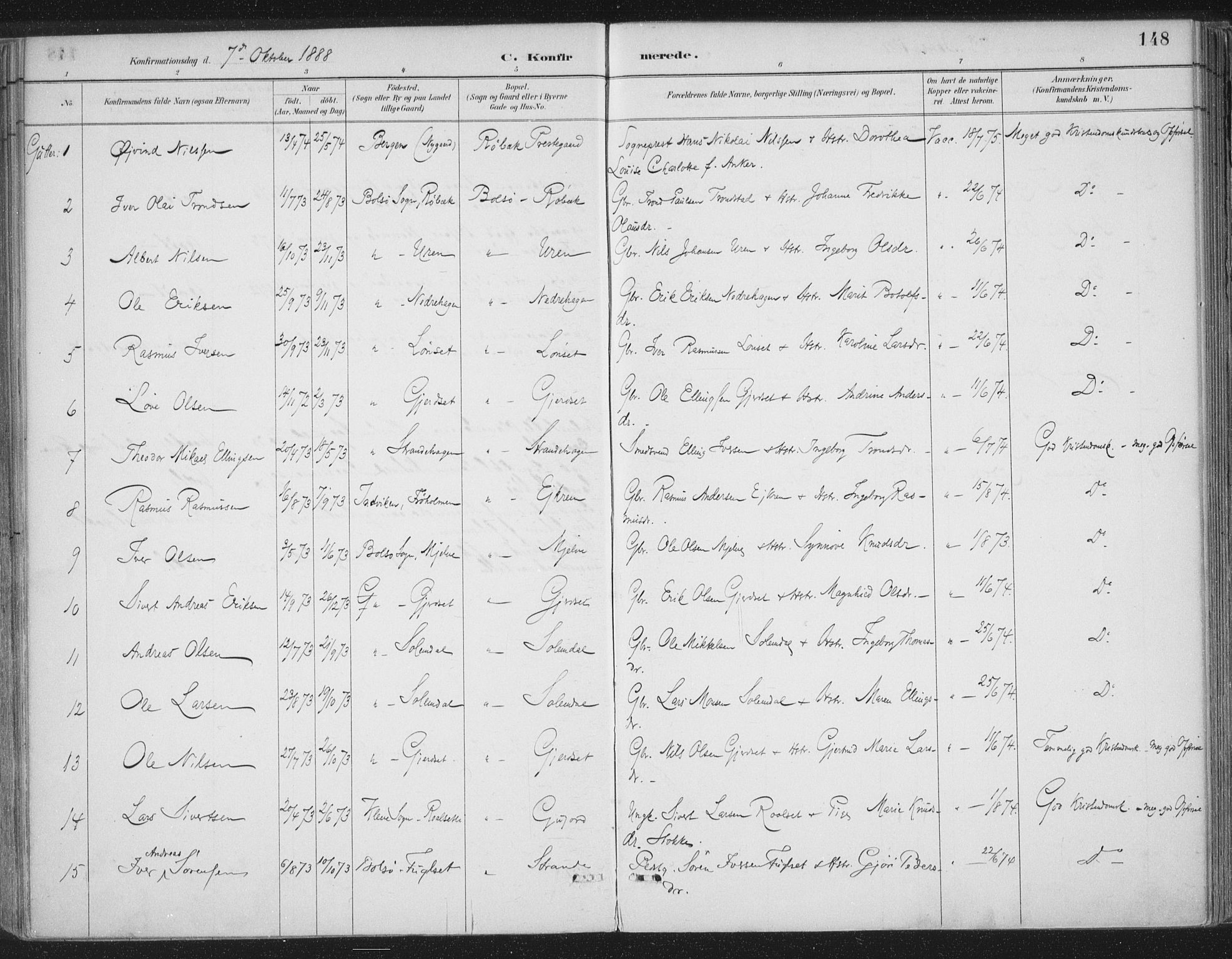 Ministerialprotokoller, klokkerbøker og fødselsregistre - Møre og Romsdal, SAT/A-1454/555/L0658: Parish register (official) no. 555A09, 1887-1917, p. 148