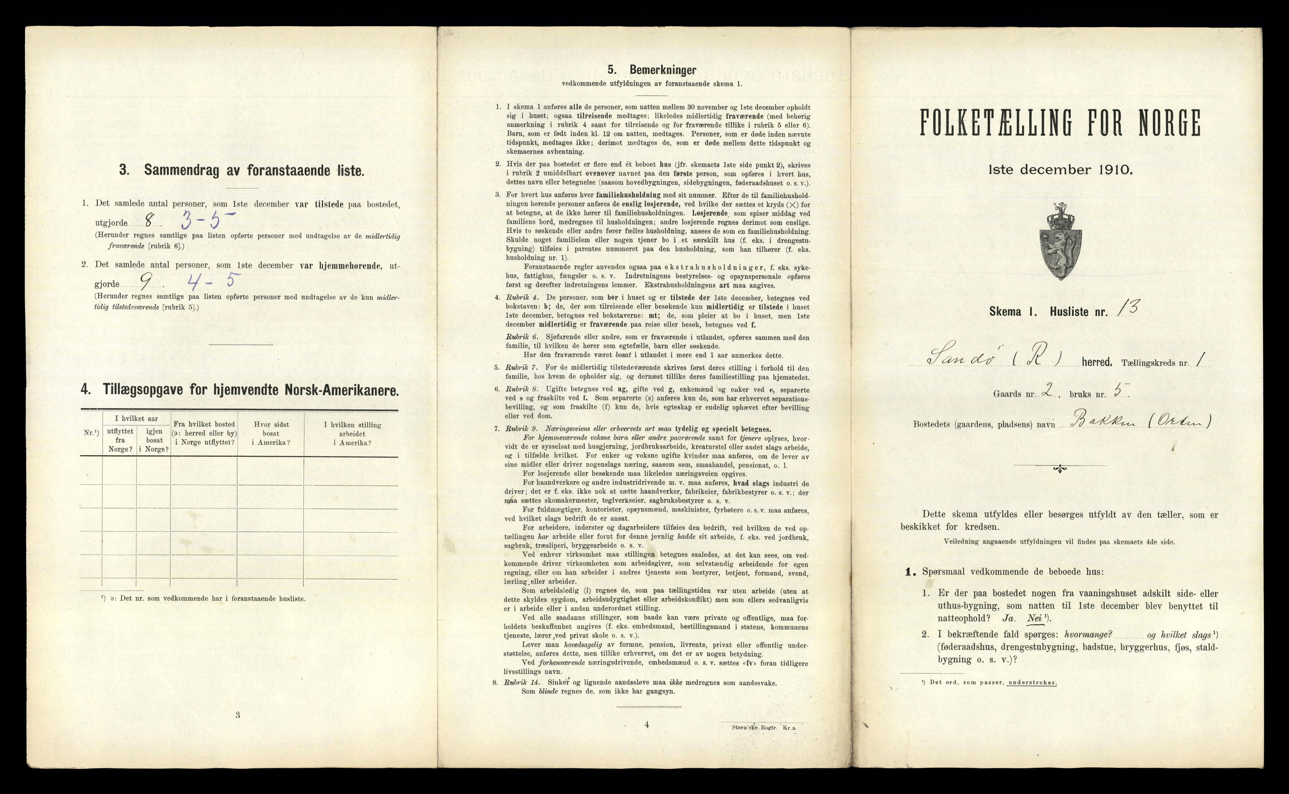 RA, 1910 census for Sandøy, 1910, p. 50