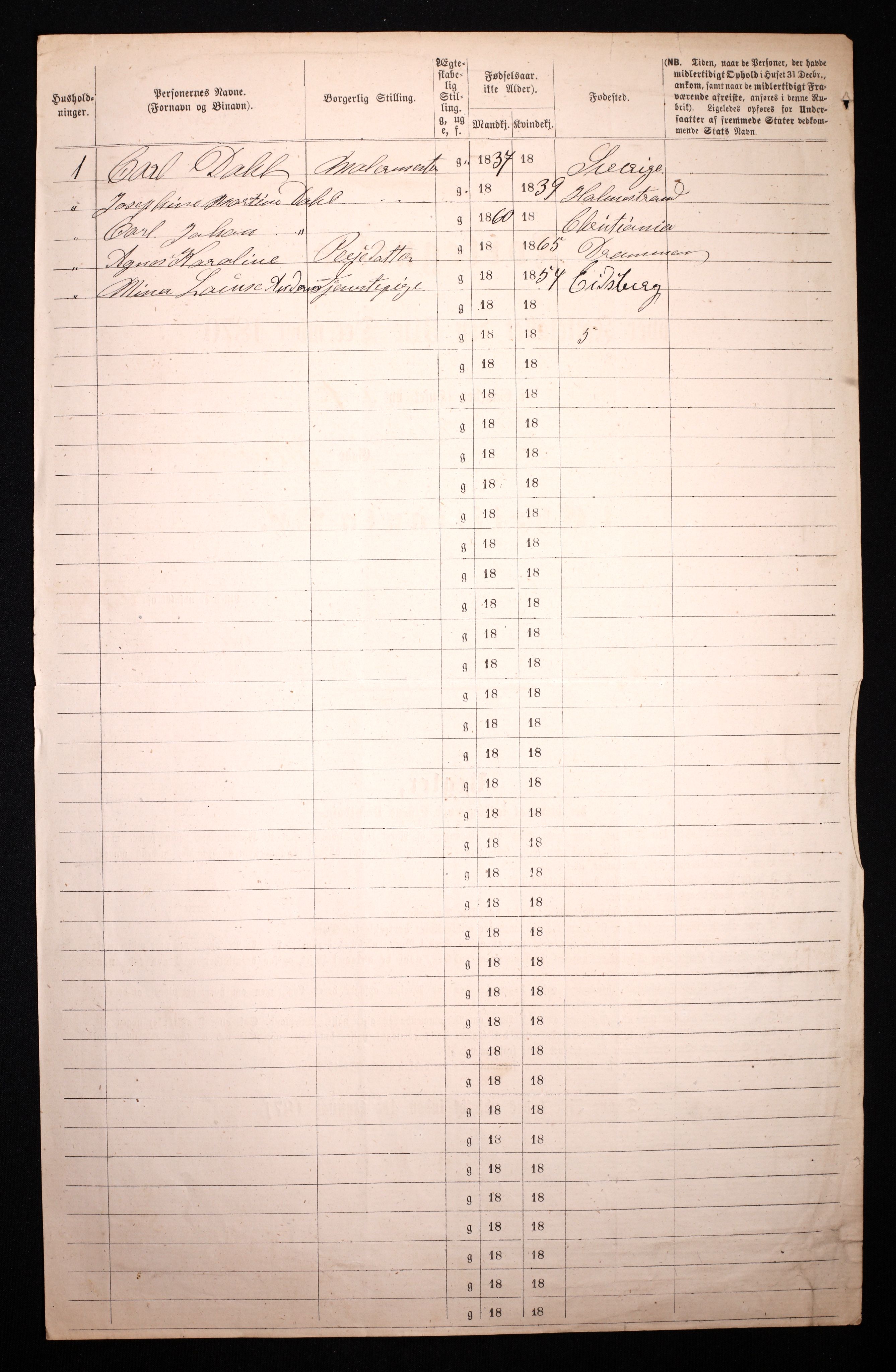 RA, 1870 census for 0301 Kristiania, 1870, p. 4462