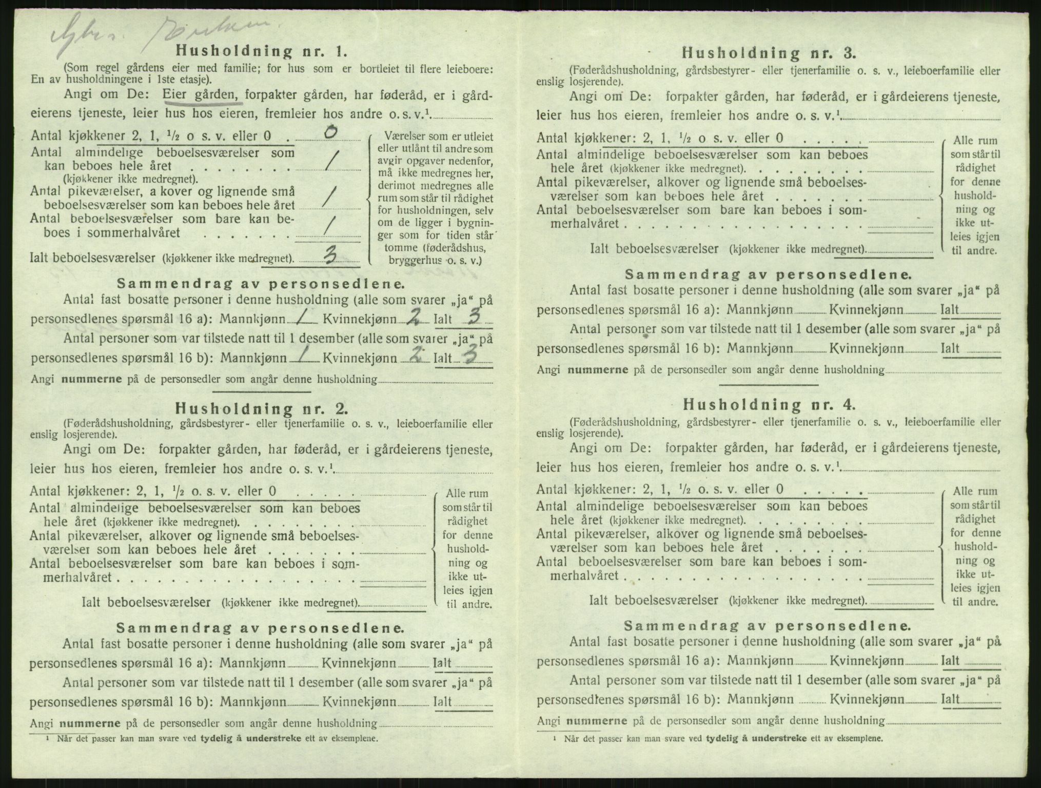 SAT, 1920 census for Borge, 1920, p. 1420