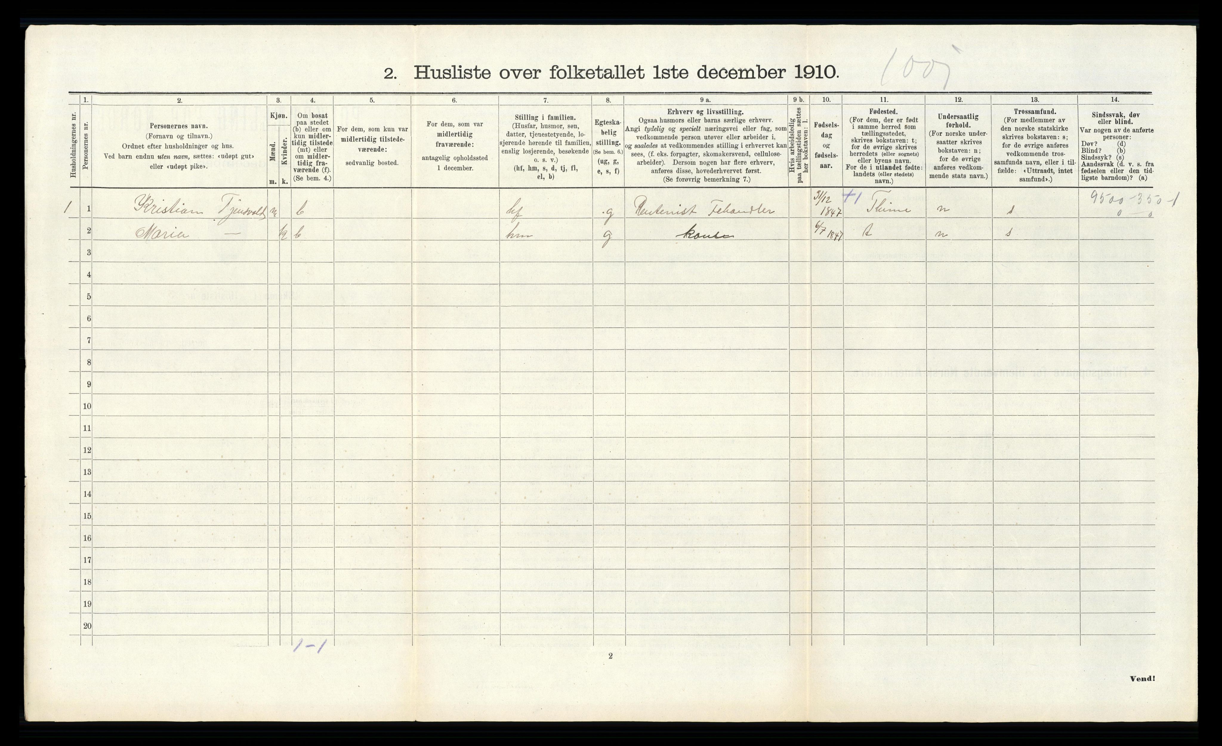 RA, 1910 census for Klepp, 1910, p. 334