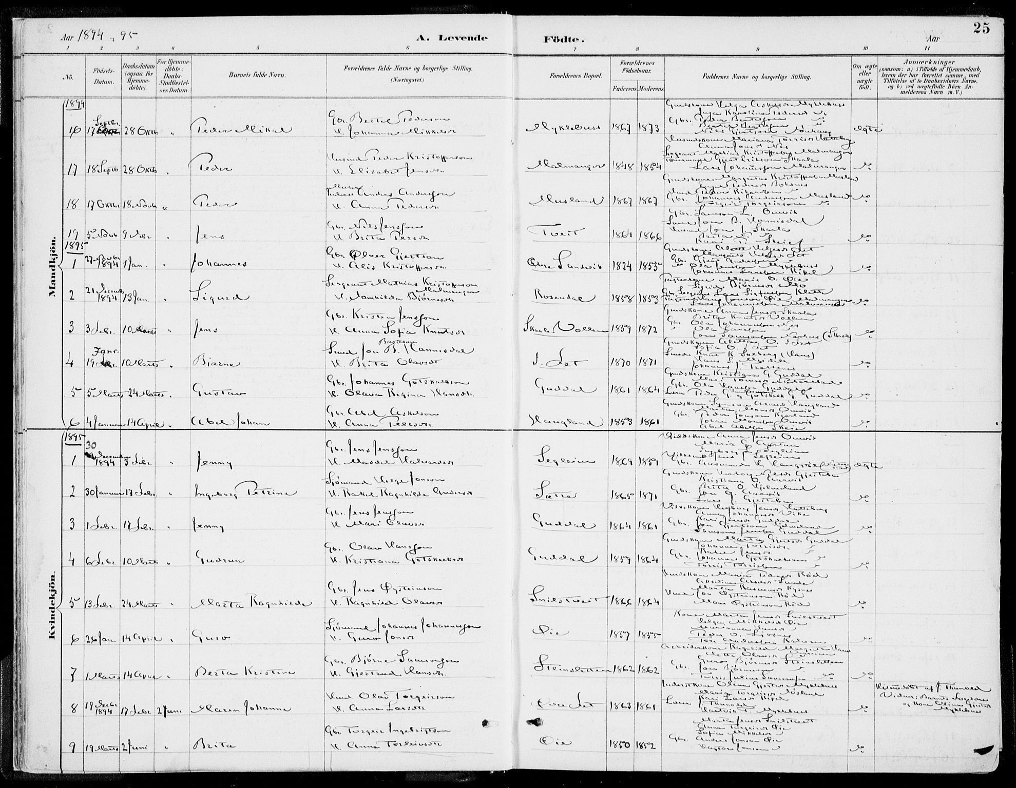 Kvinnherad sokneprestembete, SAB/A-76401/H/Haa: Parish register (official) no. B  1, 1887-1921, p. 25