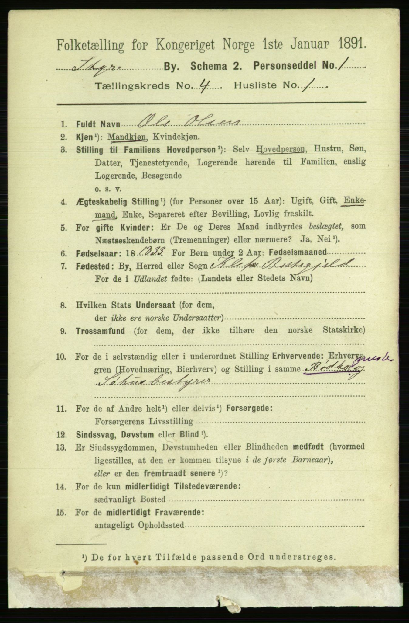 RA, 1891 census for 1103 Stavanger, 1891, p. 7675