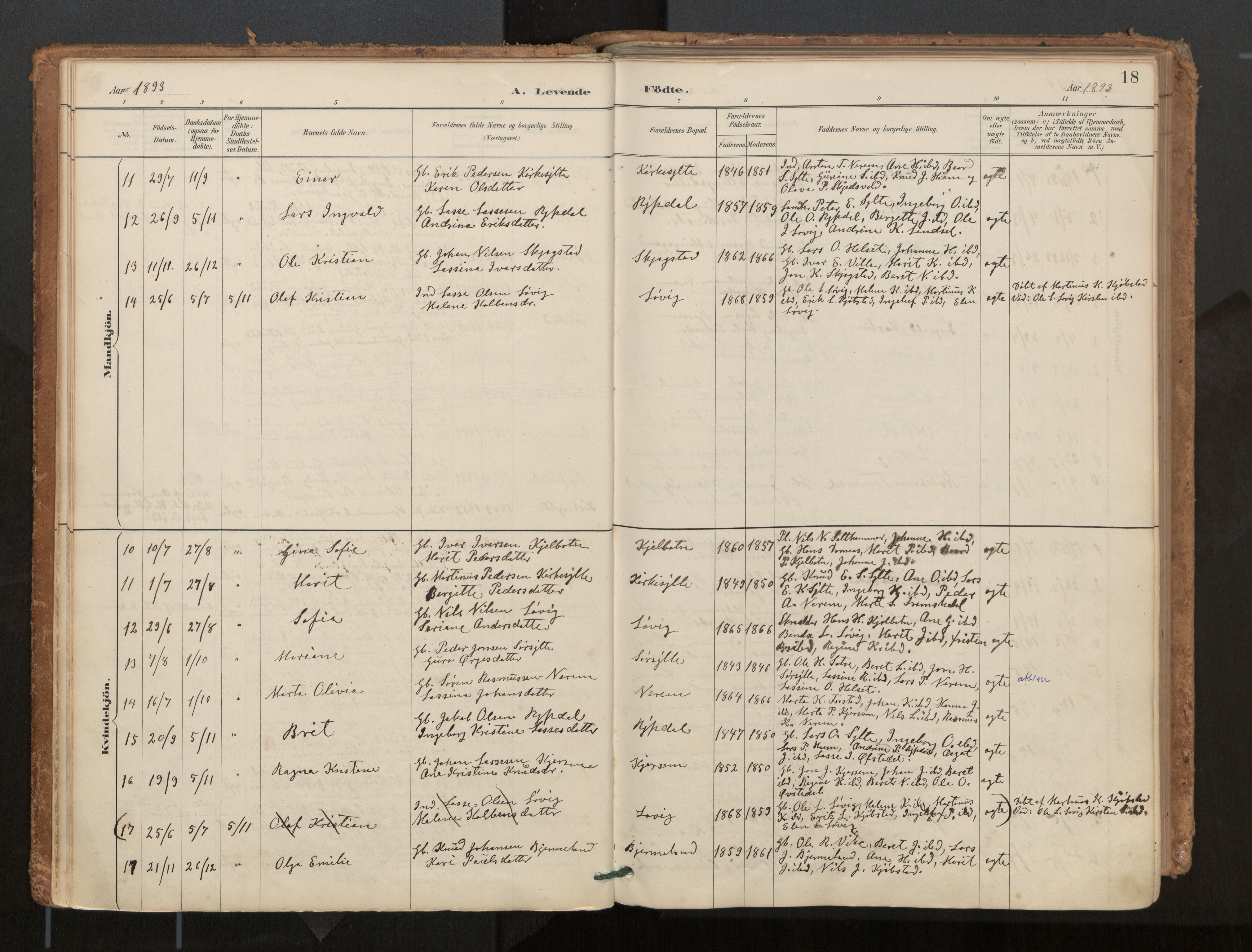 Ministerialprotokoller, klokkerbøker og fødselsregistre - Møre og Romsdal, AV/SAT-A-1454/541/L0545a: Parish register (official) no. 541A03, 1887-1912, p. 18