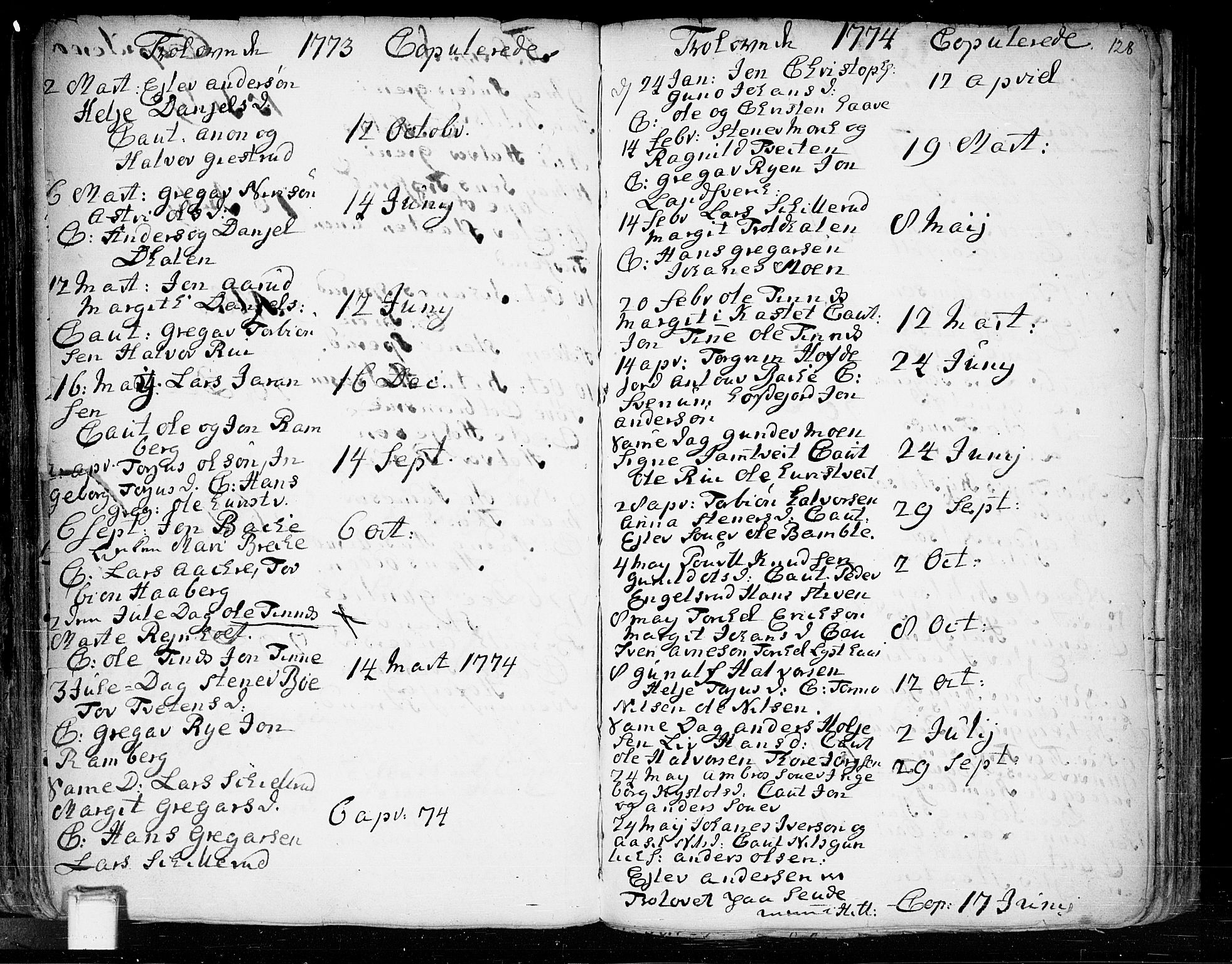 Heddal kirkebøker, SAKO/A-268/F/Fa/L0003: Parish register (official) no. I 3, 1723-1783, p. 128