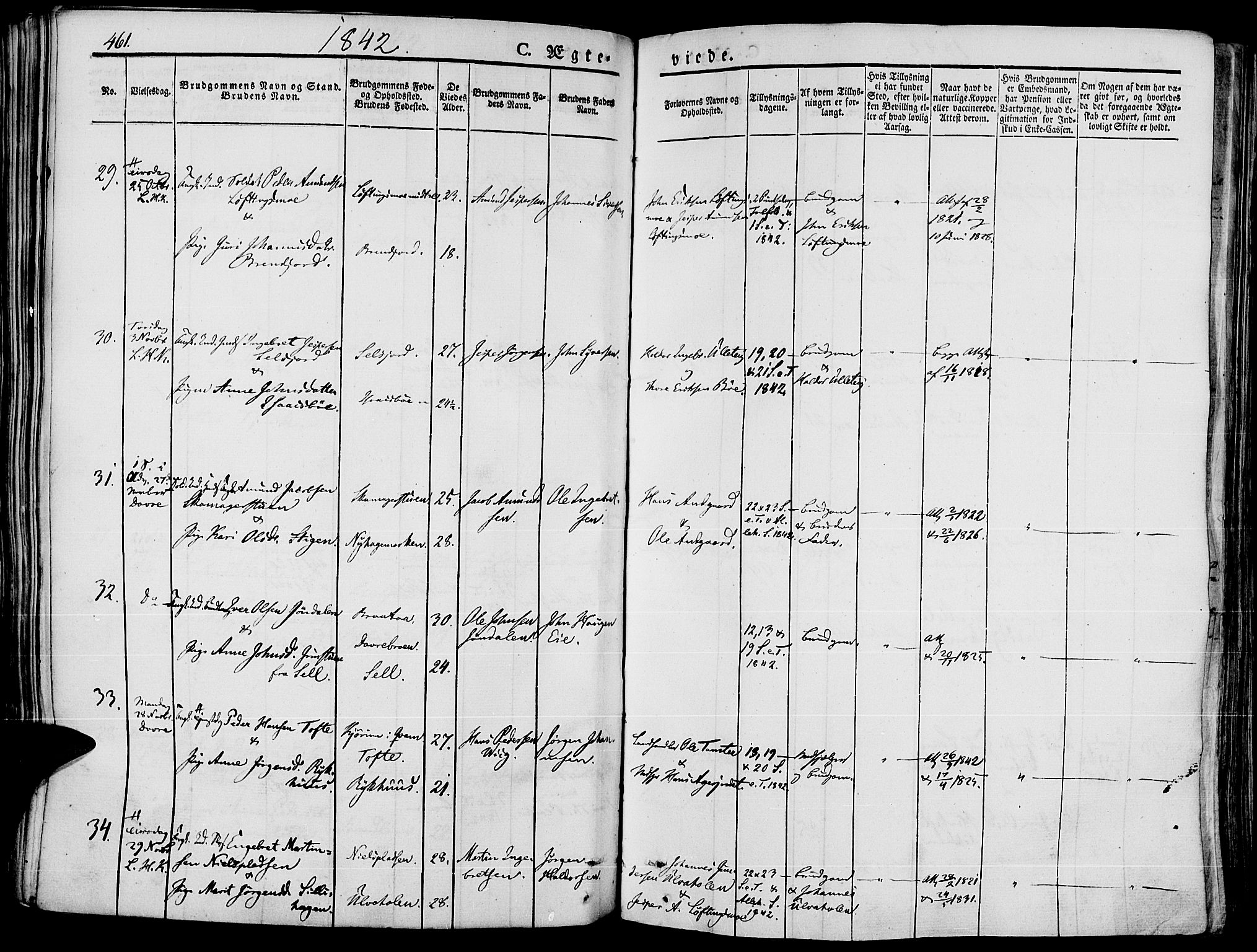 Lesja prestekontor, AV/SAH-PREST-068/H/Ha/Haa/L0005: Parish register (official) no. 5, 1830-1842, p. 461