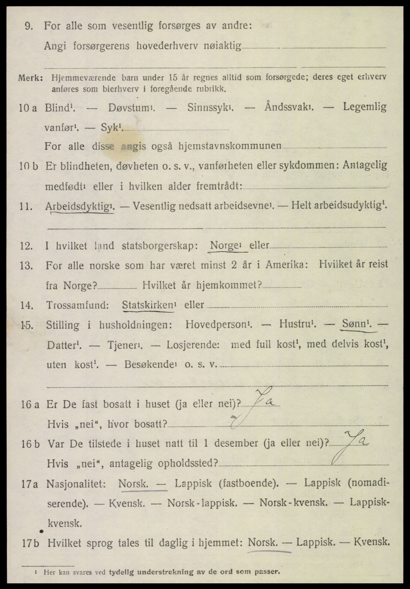 SAT, 1920 census for Skatval, 1920, p. 4424