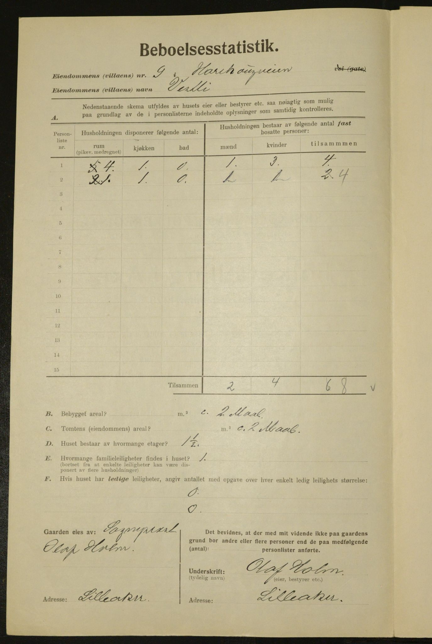 , Municipal Census 1923 for Aker, 1923, p. 4119