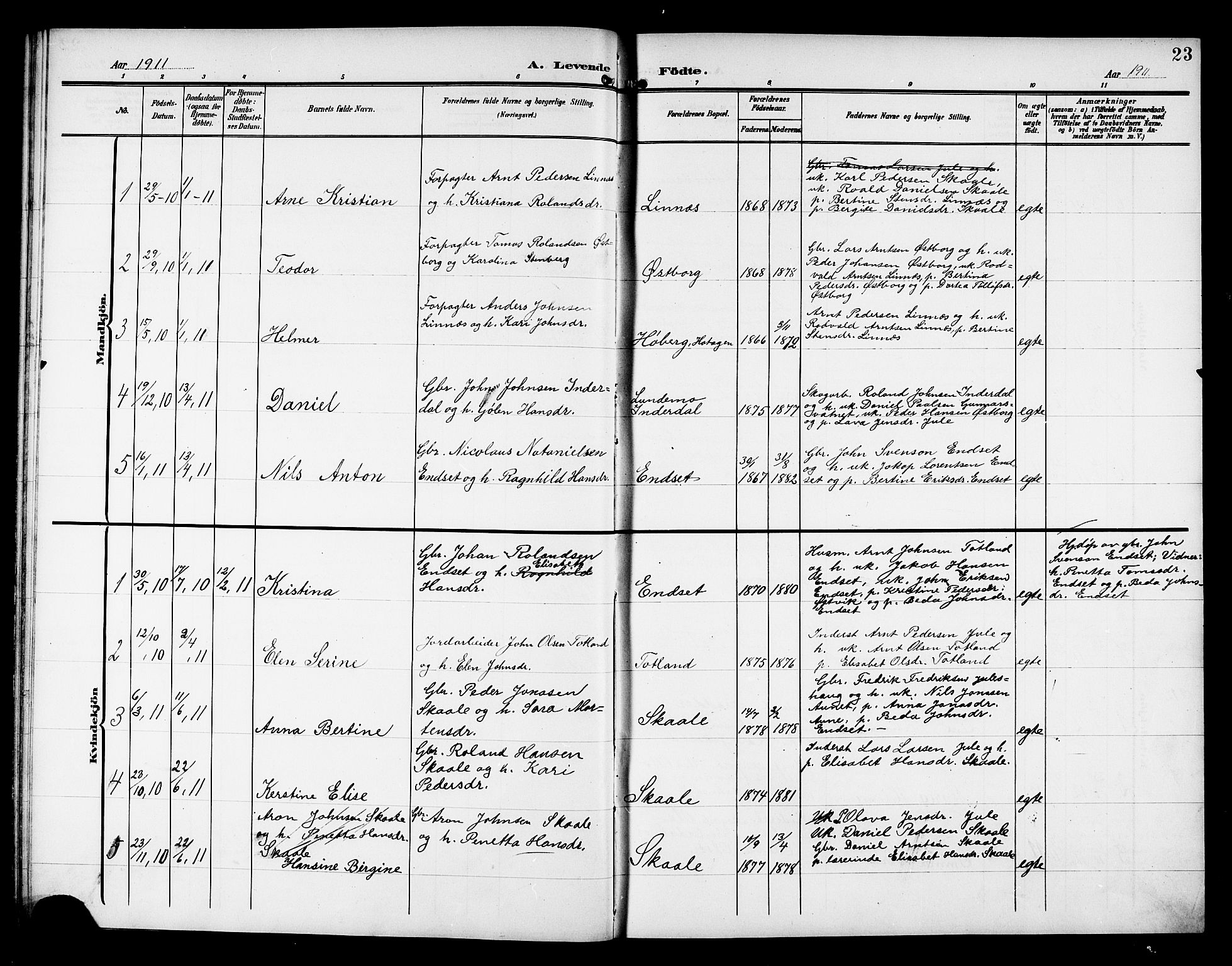 Ministerialprotokoller, klokkerbøker og fødselsregistre - Nord-Trøndelag, SAT/A-1458/757/L0506: Parish register (copy) no. 757C01, 1904-1922, p. 23